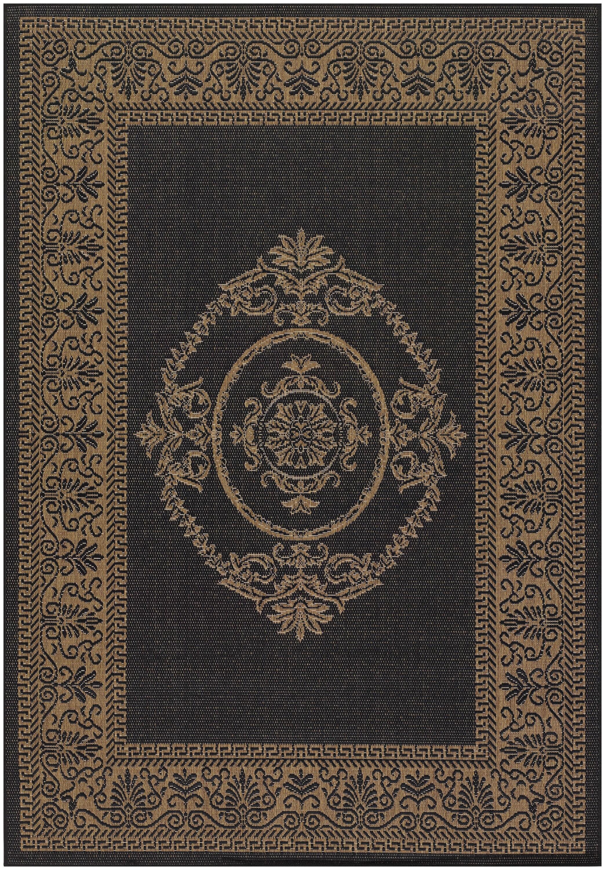 Couristan Recife Antique Medallion Area Rug, 7'6" x 10'9", Black-Cocoa