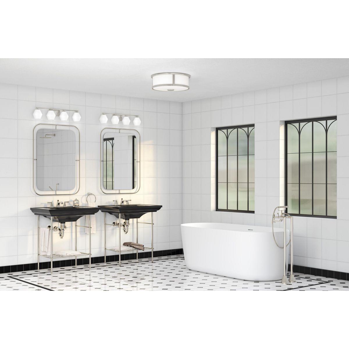 Progress Lighting Copeland 4-Light Brushed Nickel Vanity Light with Opal Glass Shades