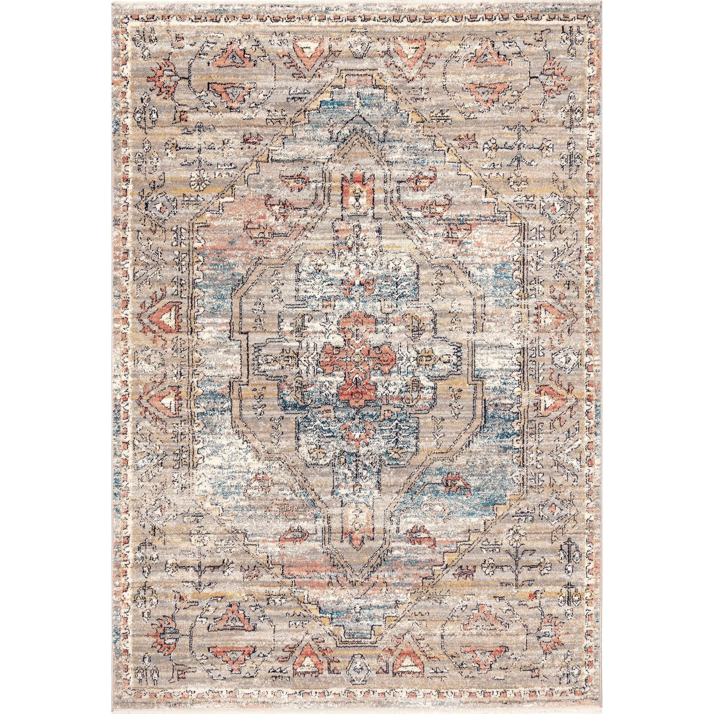 Nuloom Marley Medallion 2x6 Runner Indoor Area Rug for Living Room Bedroom Dining Room Entryway Hallway Kitchen, Beige/Ivory
