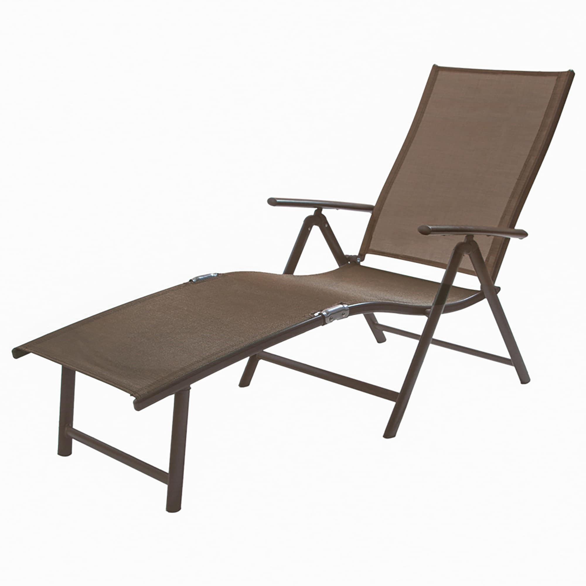 Pellebant Outdoor Chaise Lounge Aluminum Patio Folding Chair,Brown