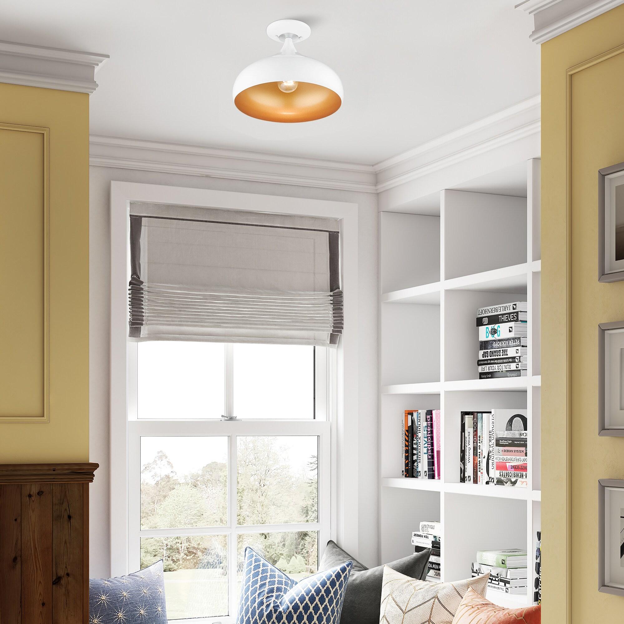 Livex Lighting Amador 1 - Light Semi-Flush Mount in  Shiny White