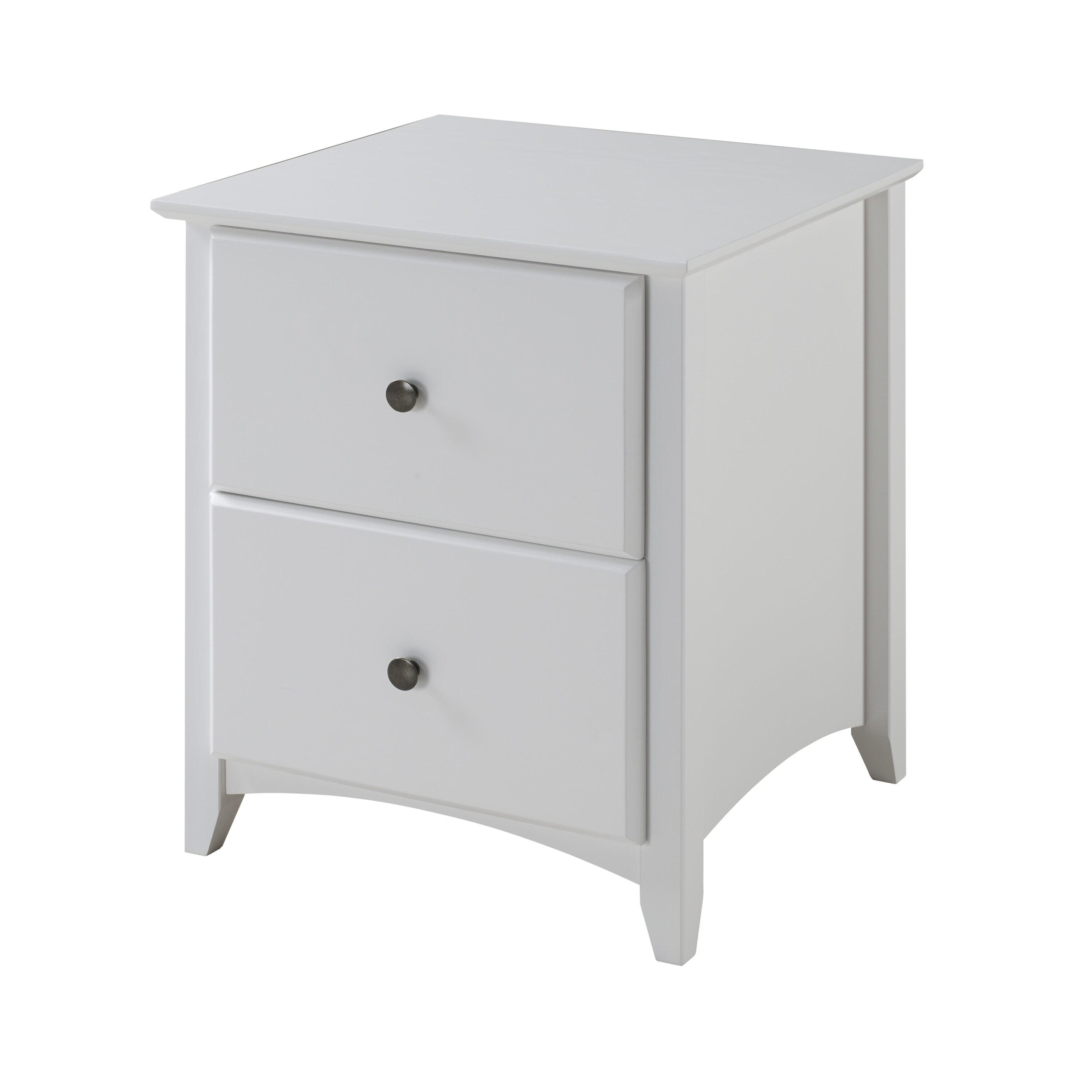 Camaflexi Shaker Style 2 Drawer Night Stand - White Finish