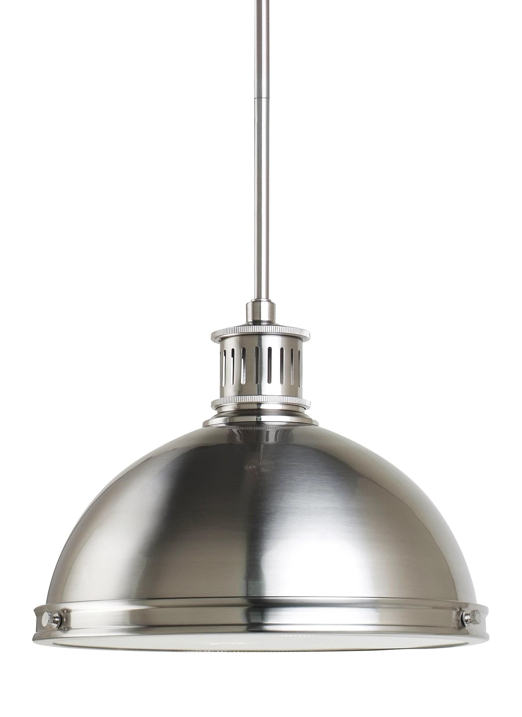 Brushed Nickel 2-Light Pendant with Clear Glass Shade