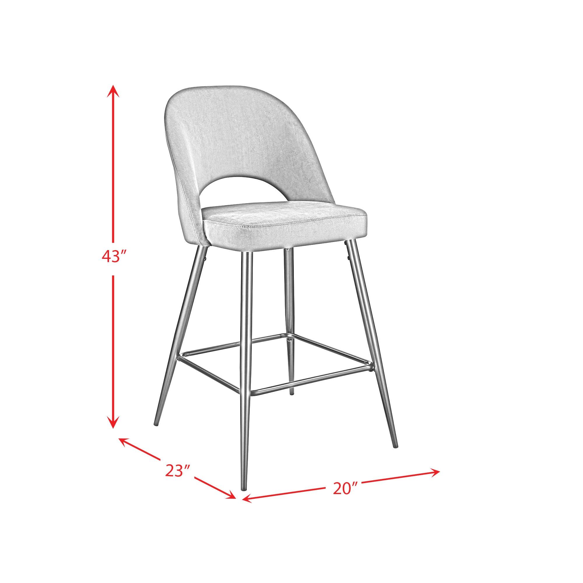 Picket House Furnishings Loran Bar Stool Set in Pink Velvet Fabric