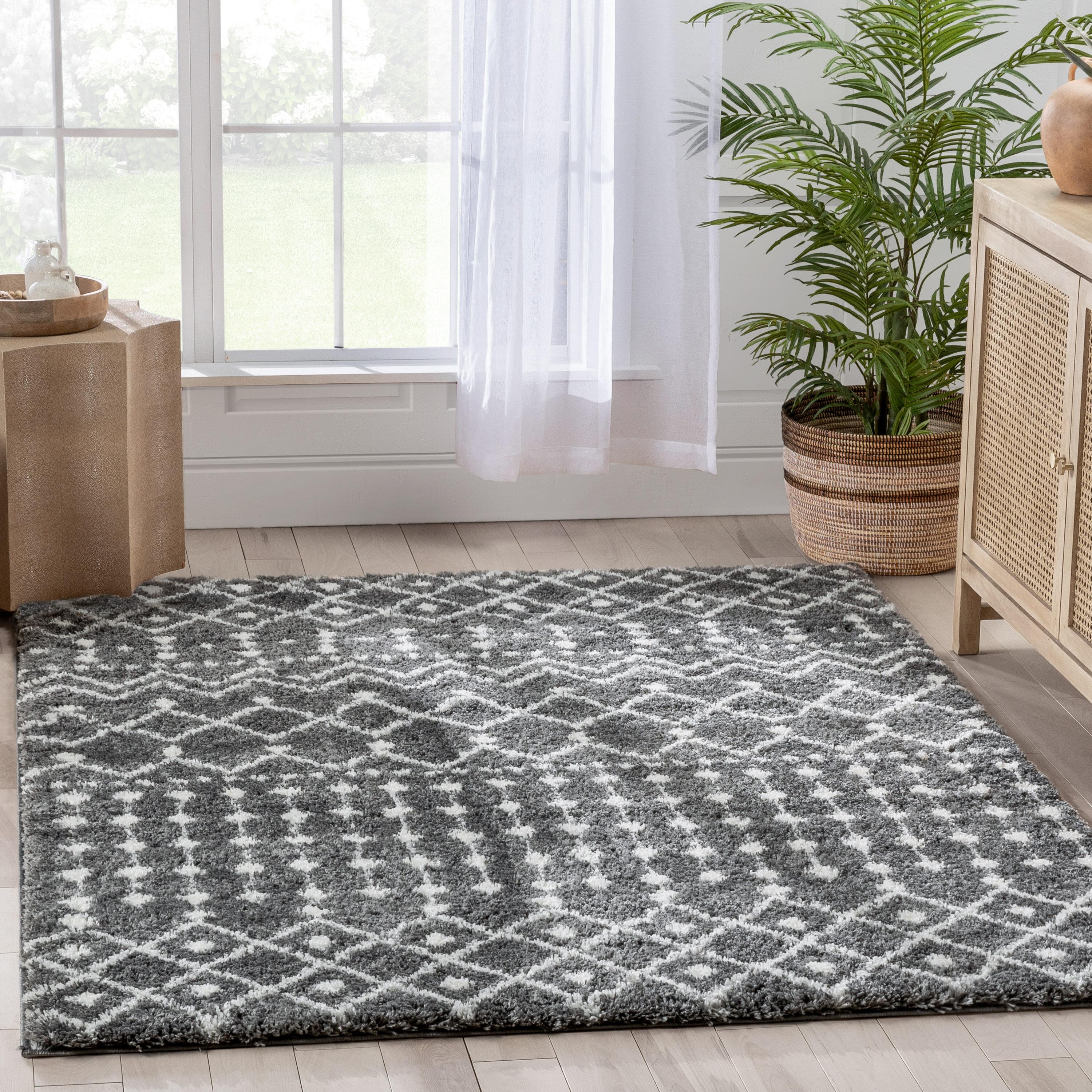 Well Woven Celeste Moroccan Area Rug, 3.92' x 5.25', Irresistibly Thick Shag Pile, Easy To Clean