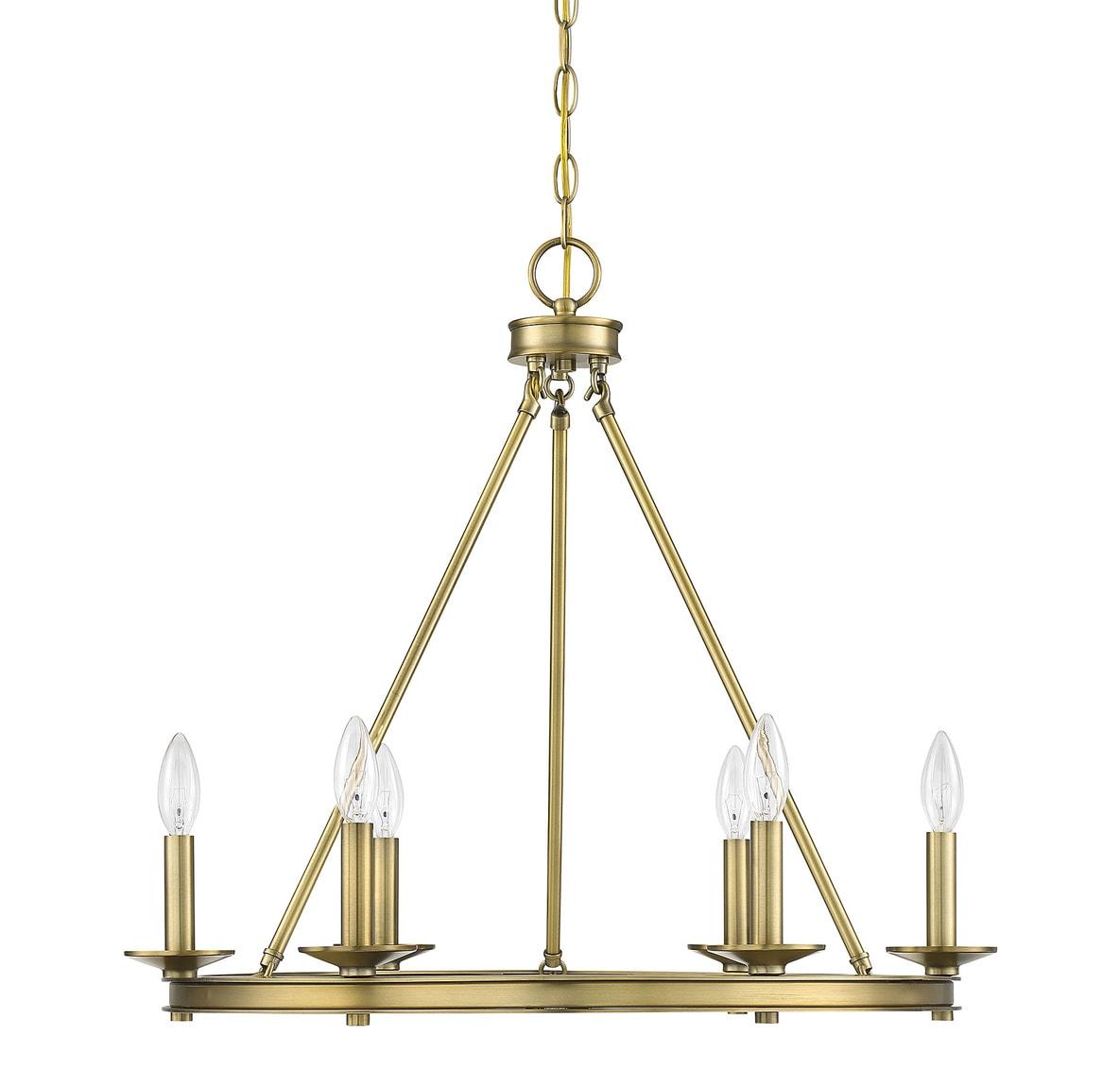 Savoy House Middleton 6 - Light Chandelier in  Warm Brass