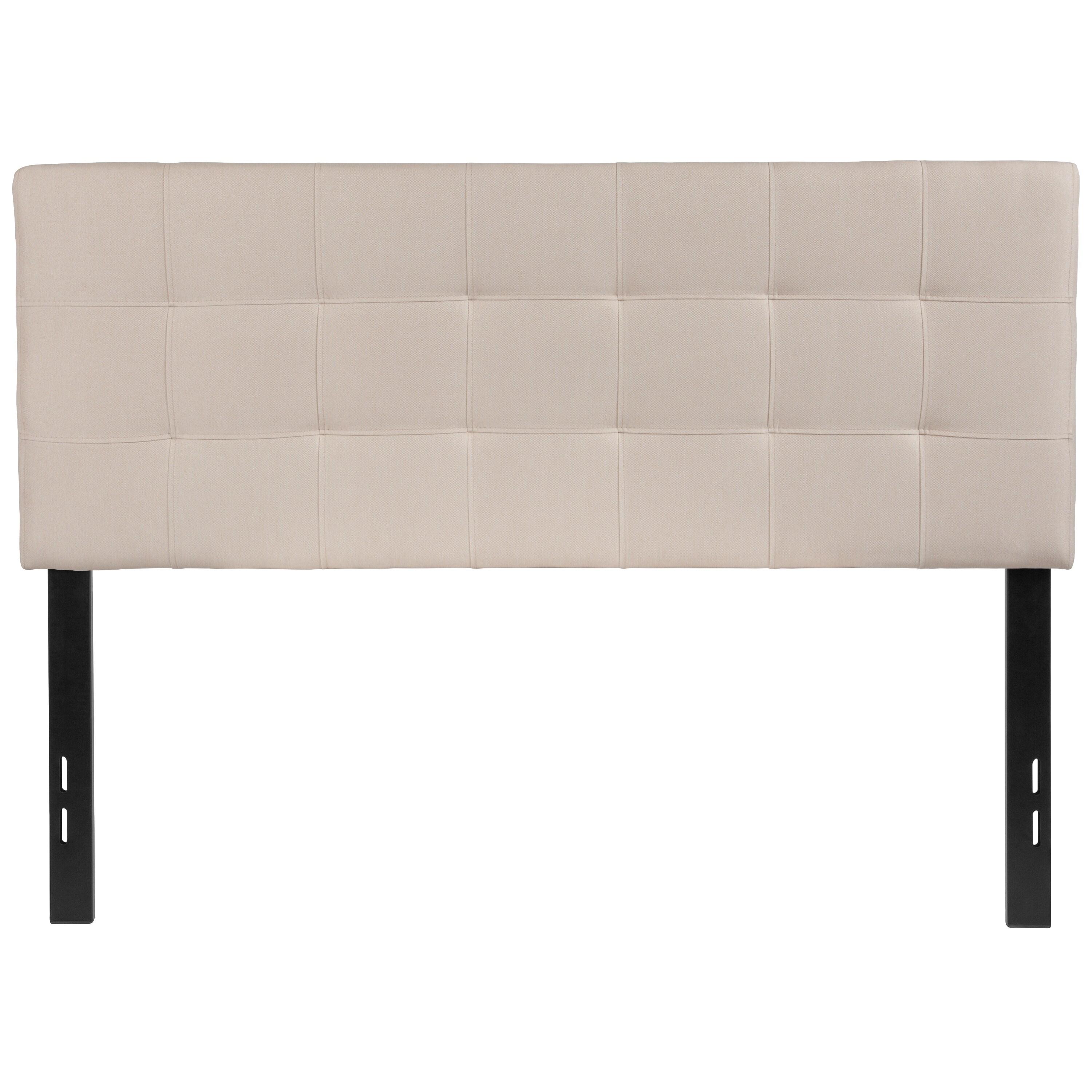Flash Furniture Bedford Tufted Upholstered Full Size Headboard in Beige Fabric