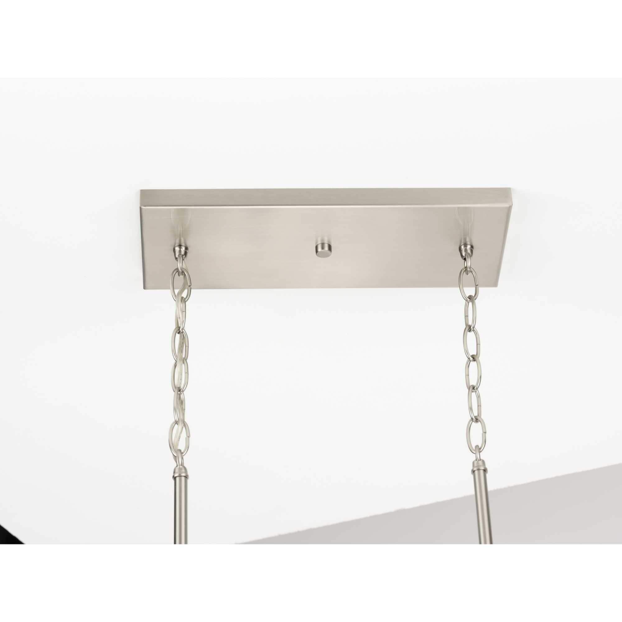 Progress Lighting Mast 4-Light Island Pendant, Brushed Nickel, Clear and Etched Glass Shades