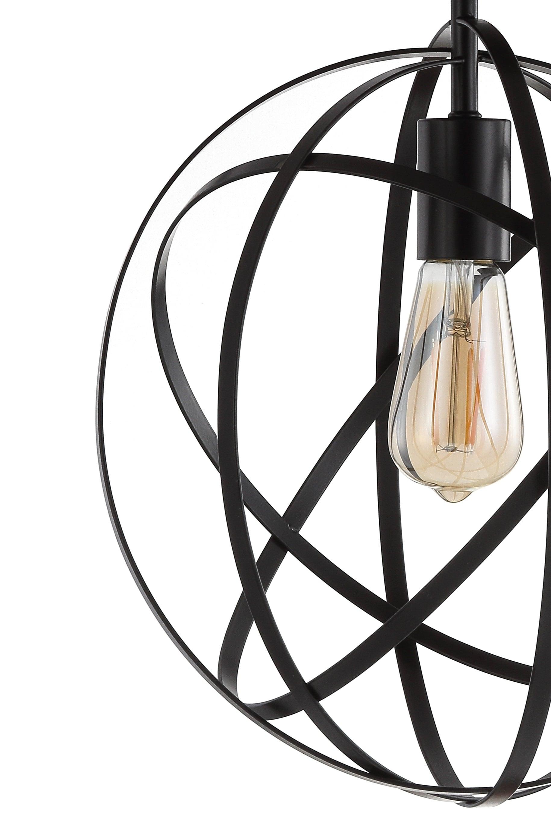 JONATHAN  Y Alma 13" Metal Orb Contemporary 1 -Light 13-in Polished Bronze Semi Flush Mount Light