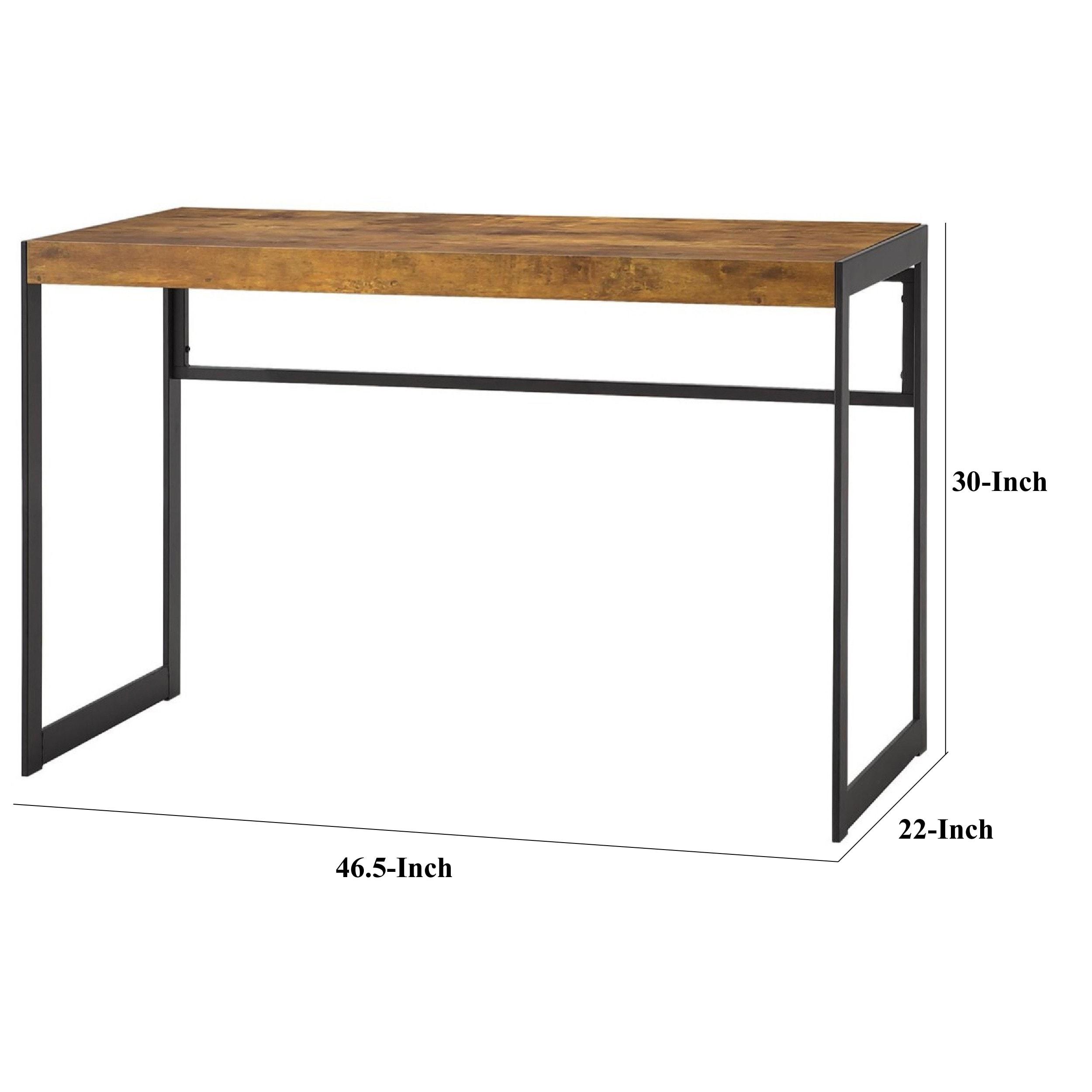 Benjara Atelier Computer Writing Desk, Antique Brown