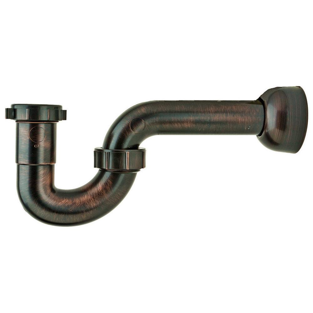 Oil Rubbed Bronze Decorative ABS P-Trap with Wall Adaptor