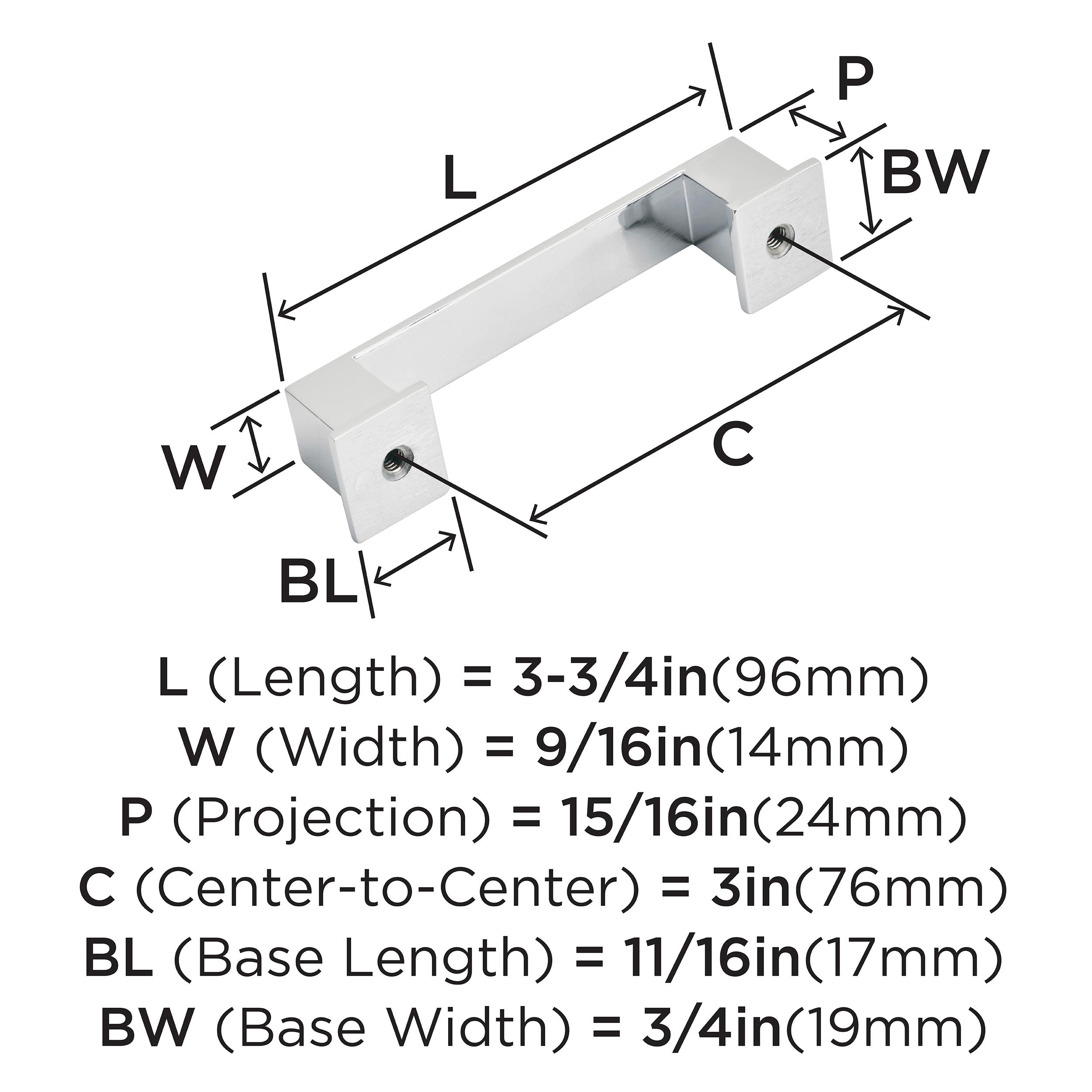 Amerock Appoint 3 inch (76mm) Center-to-Center Polished Chrome Cabinet Pull