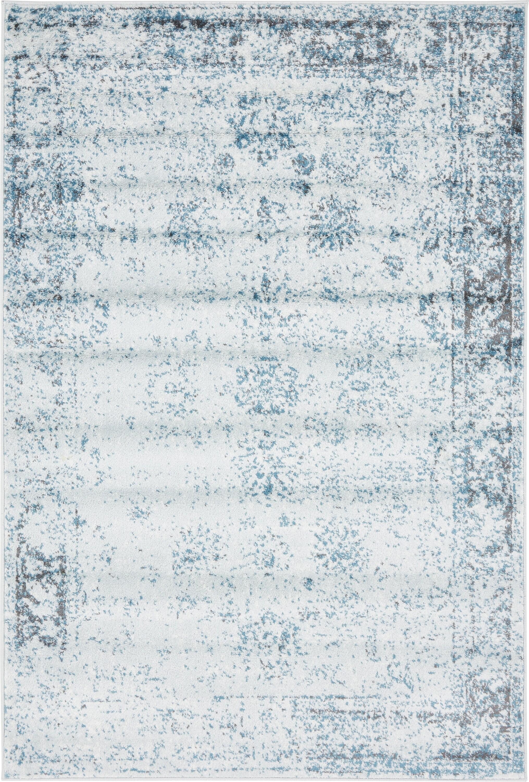 Unique Loom 4' 0 x 6' 0 Sofia Casino Light Blue Area Rug