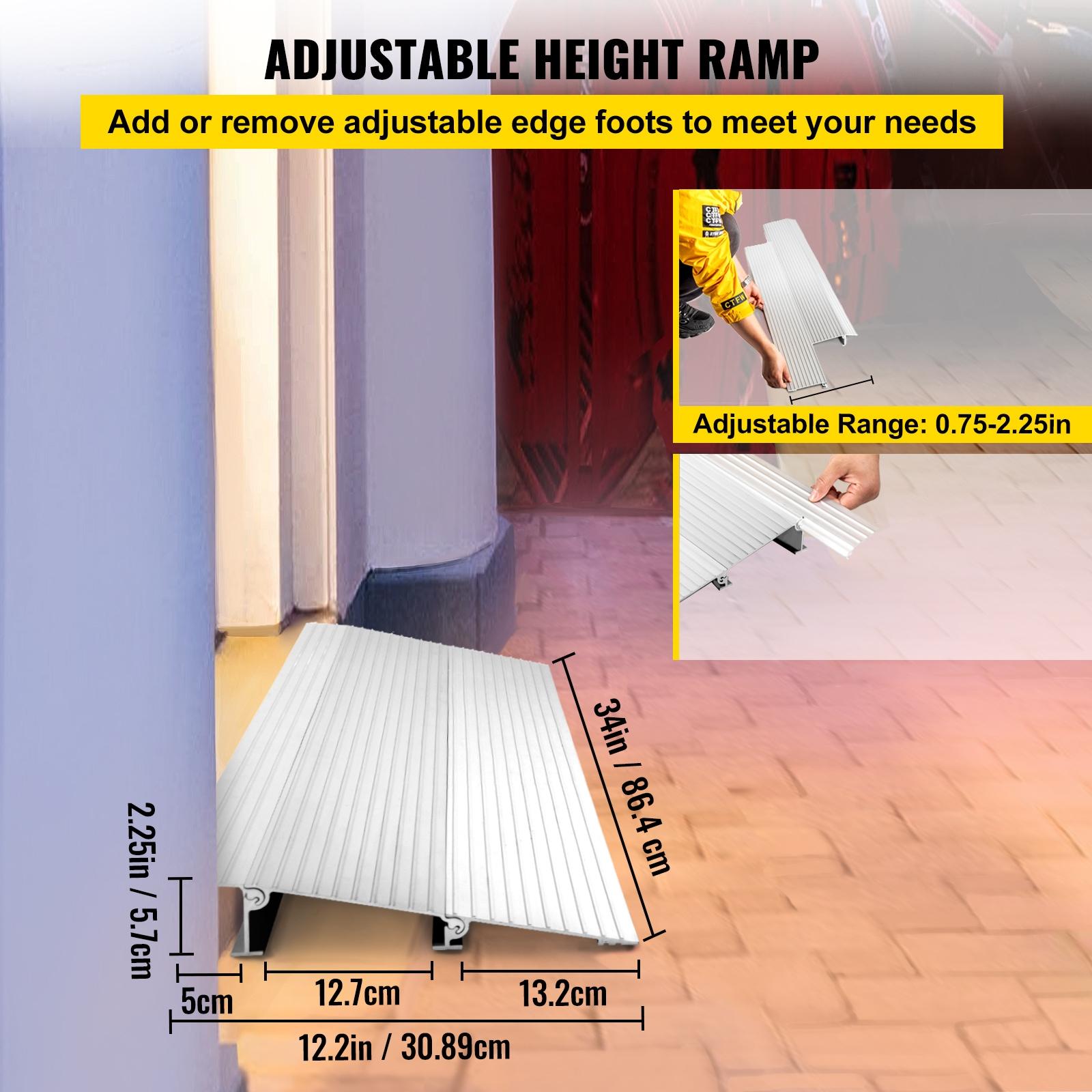 Adjustable Aluminum Non-Slip Doorway Threshold Ramp