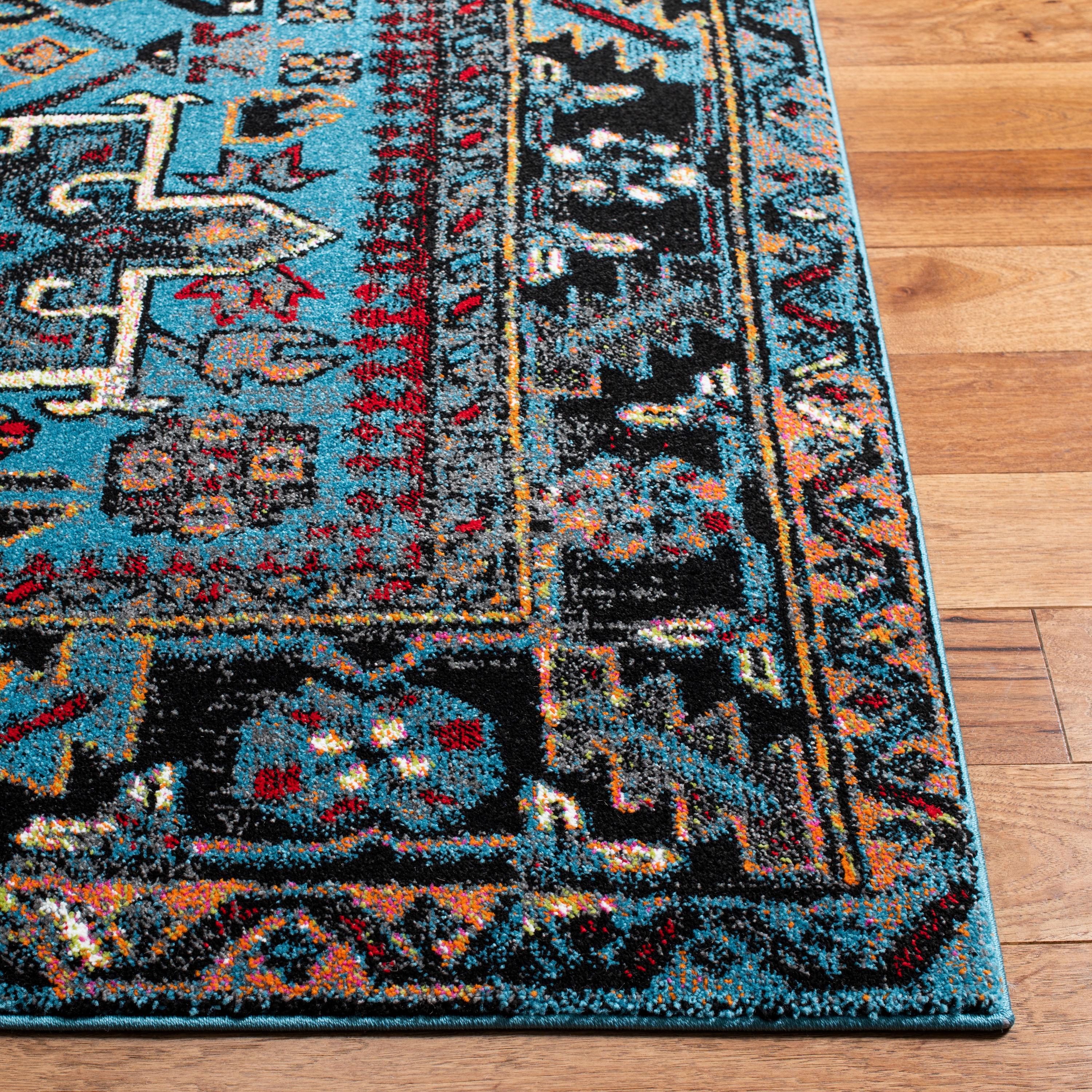 Vintage Hamadan VTH211 Power Loomed Area Rug - Light Blue/Black - 8'x10' - Safavieh.