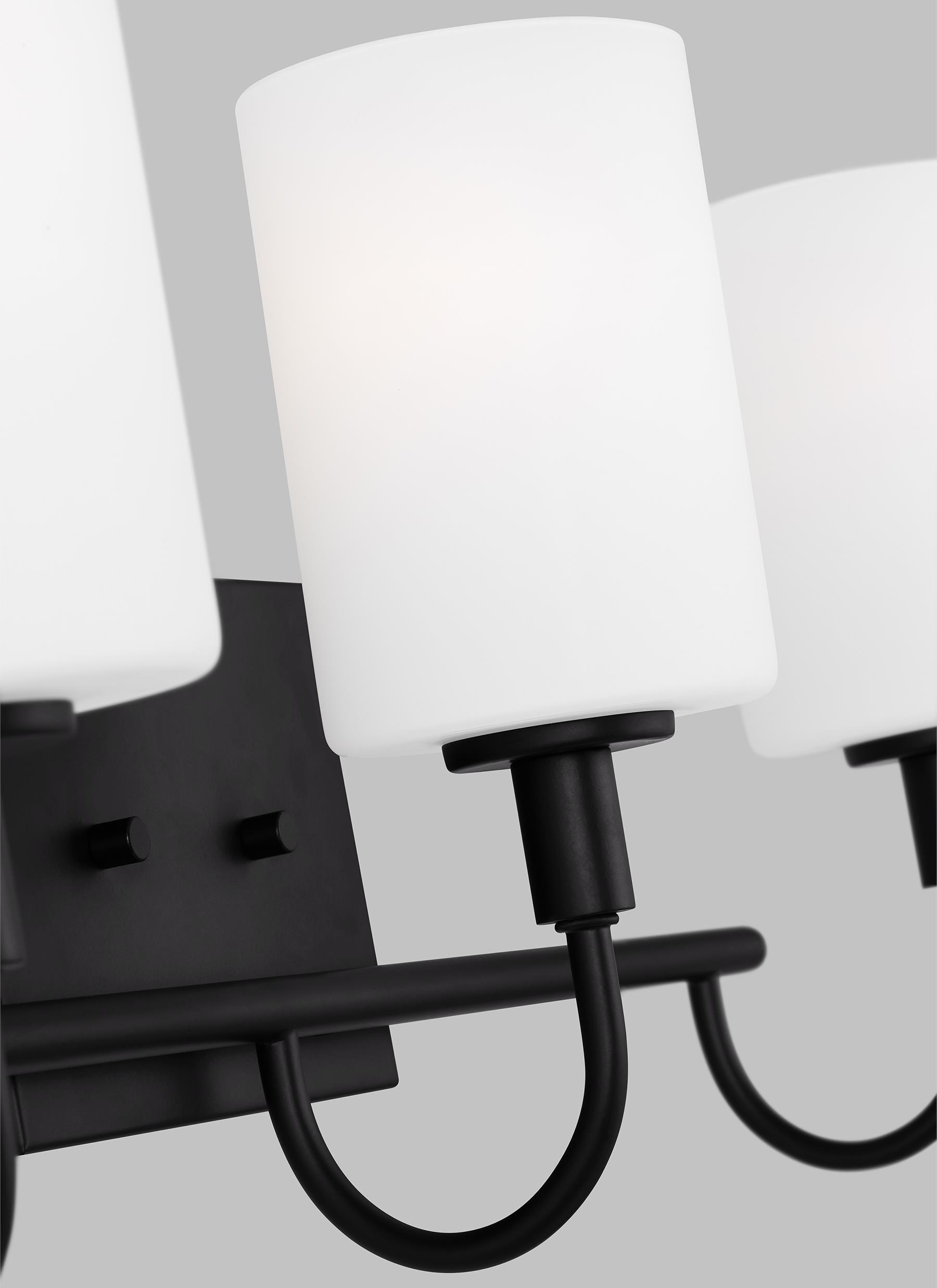 Midnight Black Oak Moore 3-Light Vanity with Etched White Glass