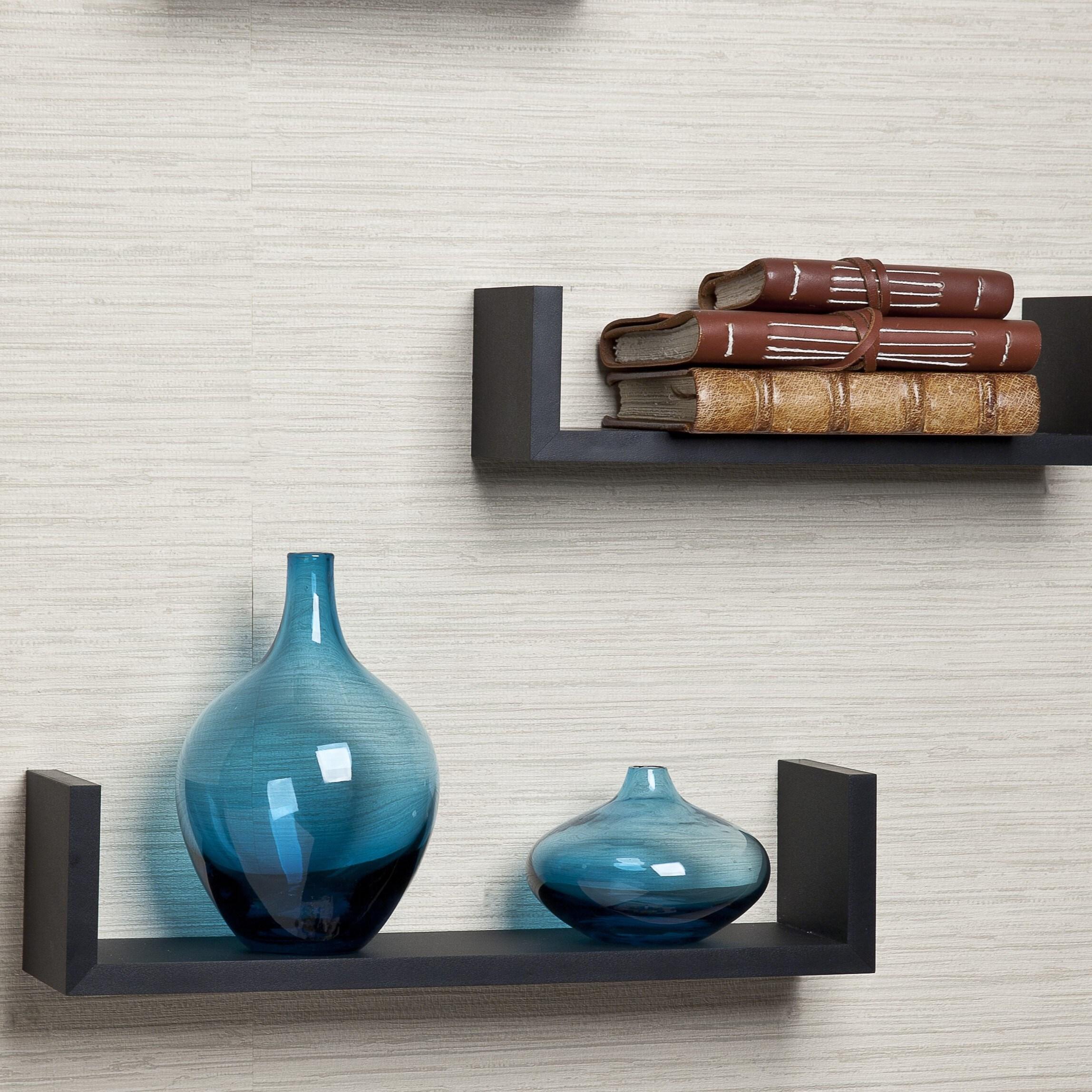 3pc Wall Shelving Set Black - Danya B.: Contemporary Floating Display & Storage