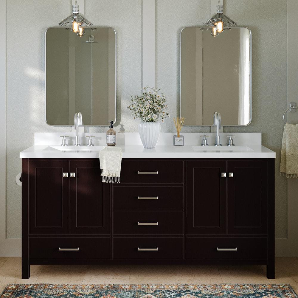 Ariel A073d-Bc Cambridge 72" Double Free Standing Vanity Cabinet Only - Brown