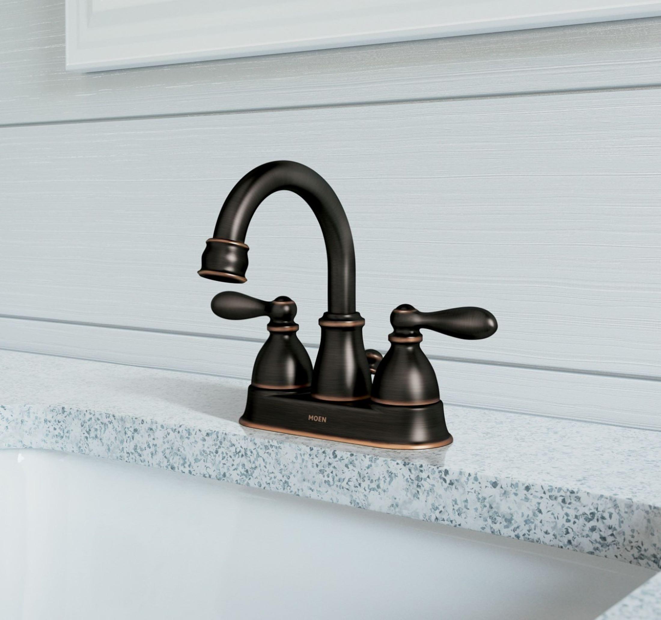 Caldwell High Arc 8-inch Mediterranean Bronze Bathroom Faucet