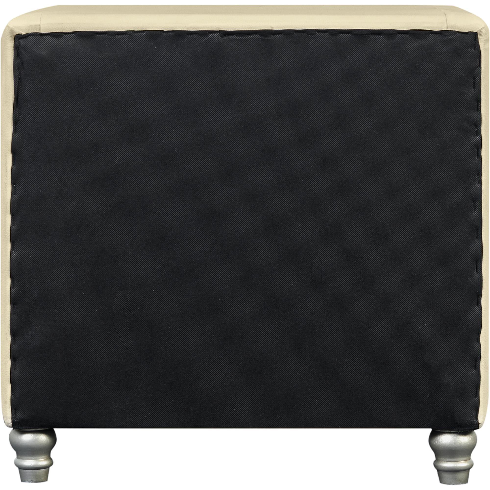 Camden Isle Faux Leather Upholstered 2 Drawer Nightstand in Beige