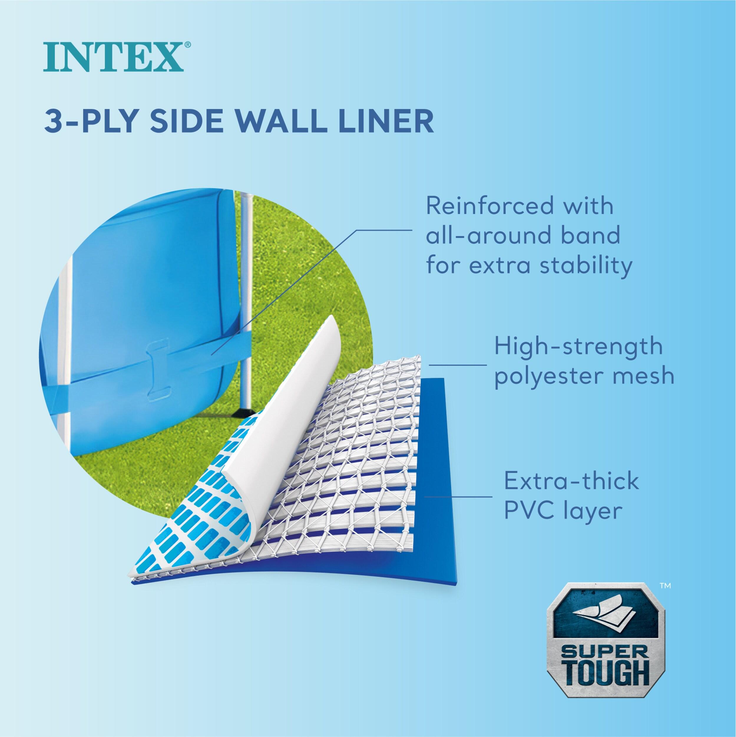 Intex Intex Round Metal Frame Outdoor Backyard Above Ground Swimming Pool