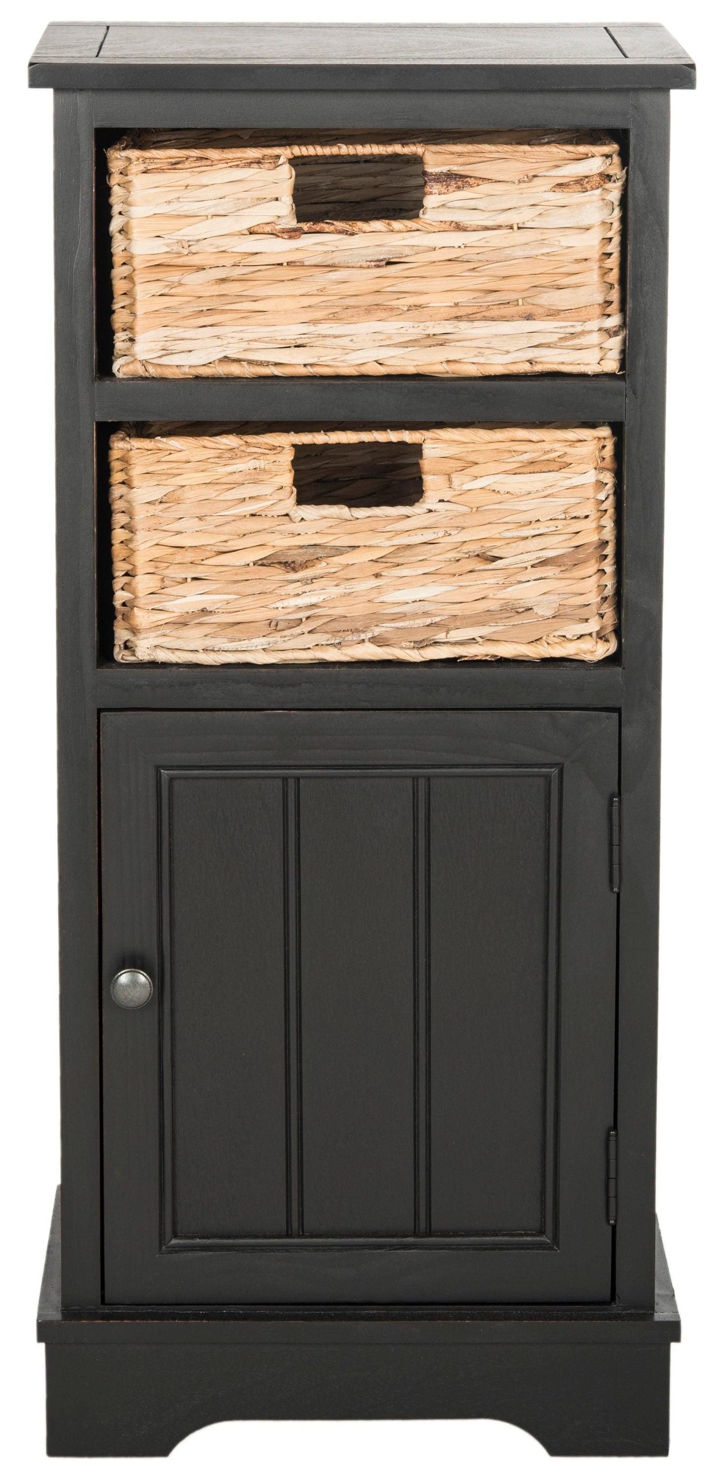 Connery Cabinet - Distressed Black - Safavieh.