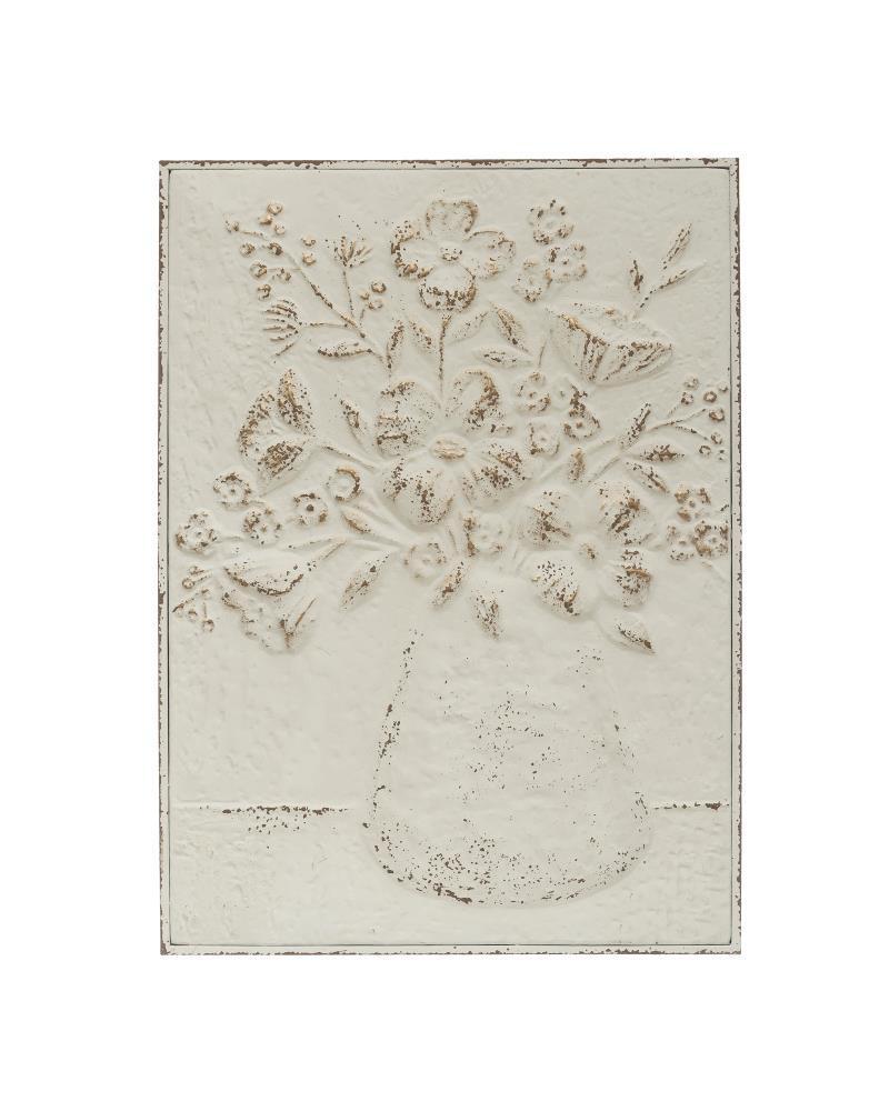 Kelly Clarkson Home Embossed Metal Wall Art with Flowers in Vase & Reviews | Wayfair