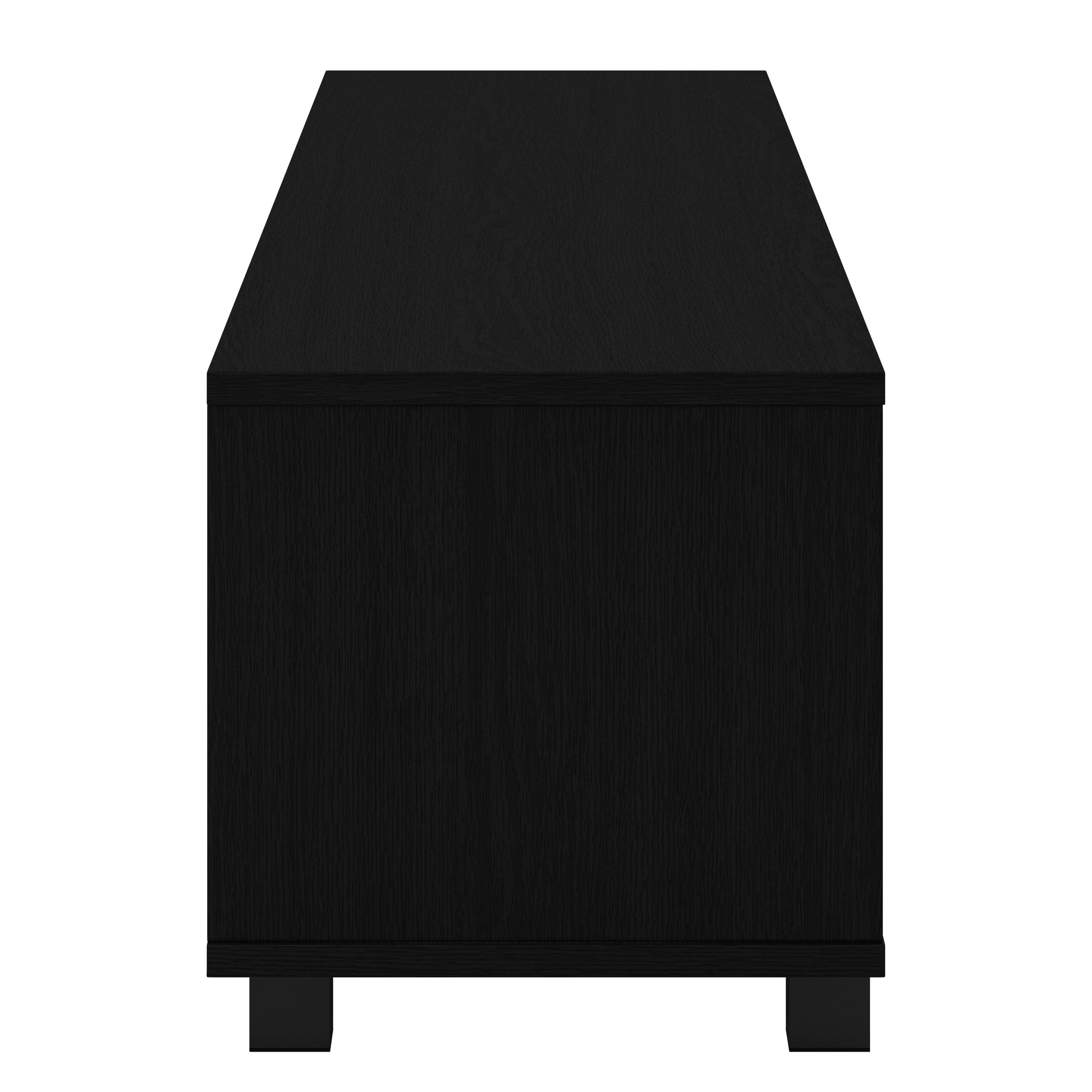 CorLiving Hollywood TV Stand for TVs up to 85" Black: Modern Console, Adjustable Shelves, MDF Frame