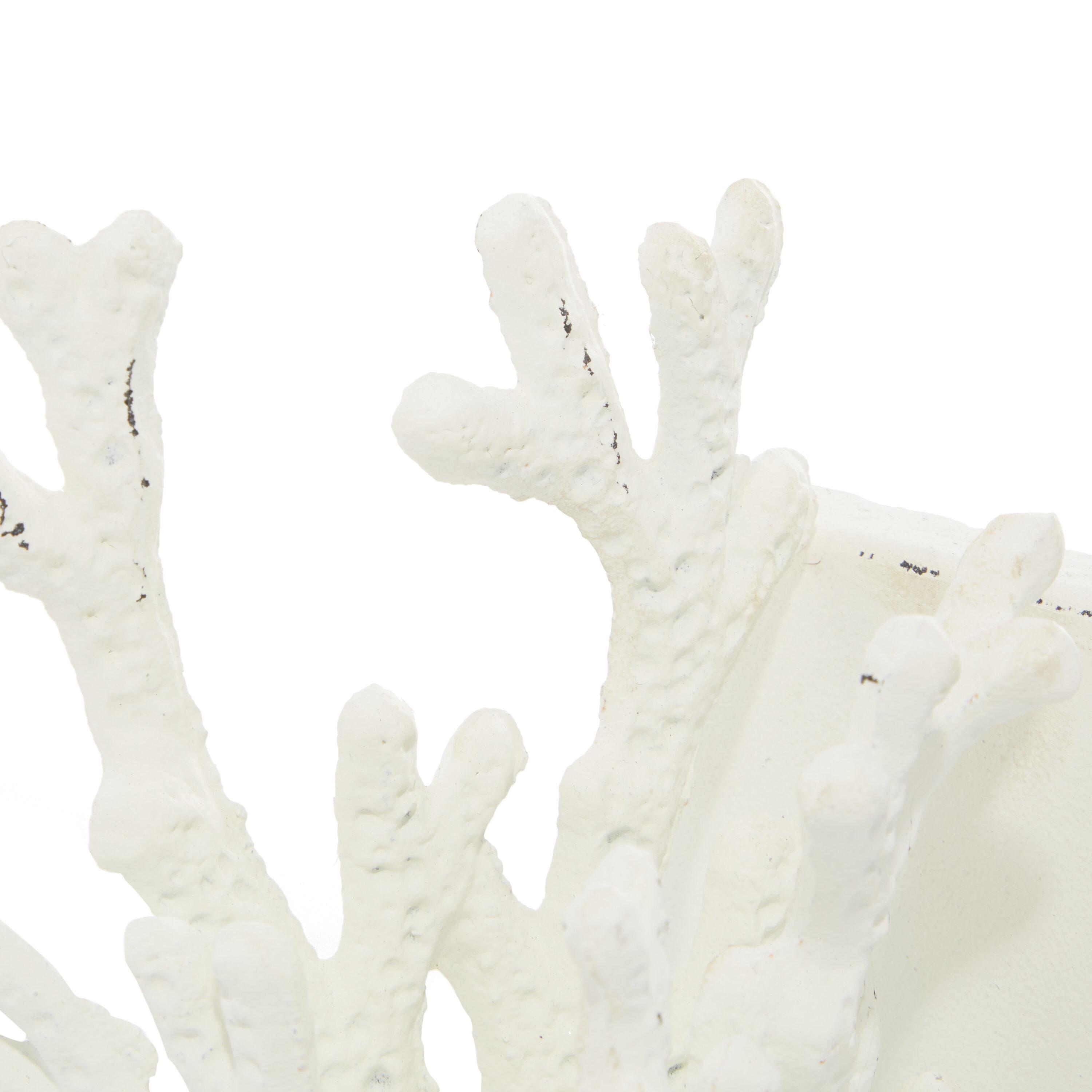 DecMode 5" Coral White Metal Bookends (Set of 2)