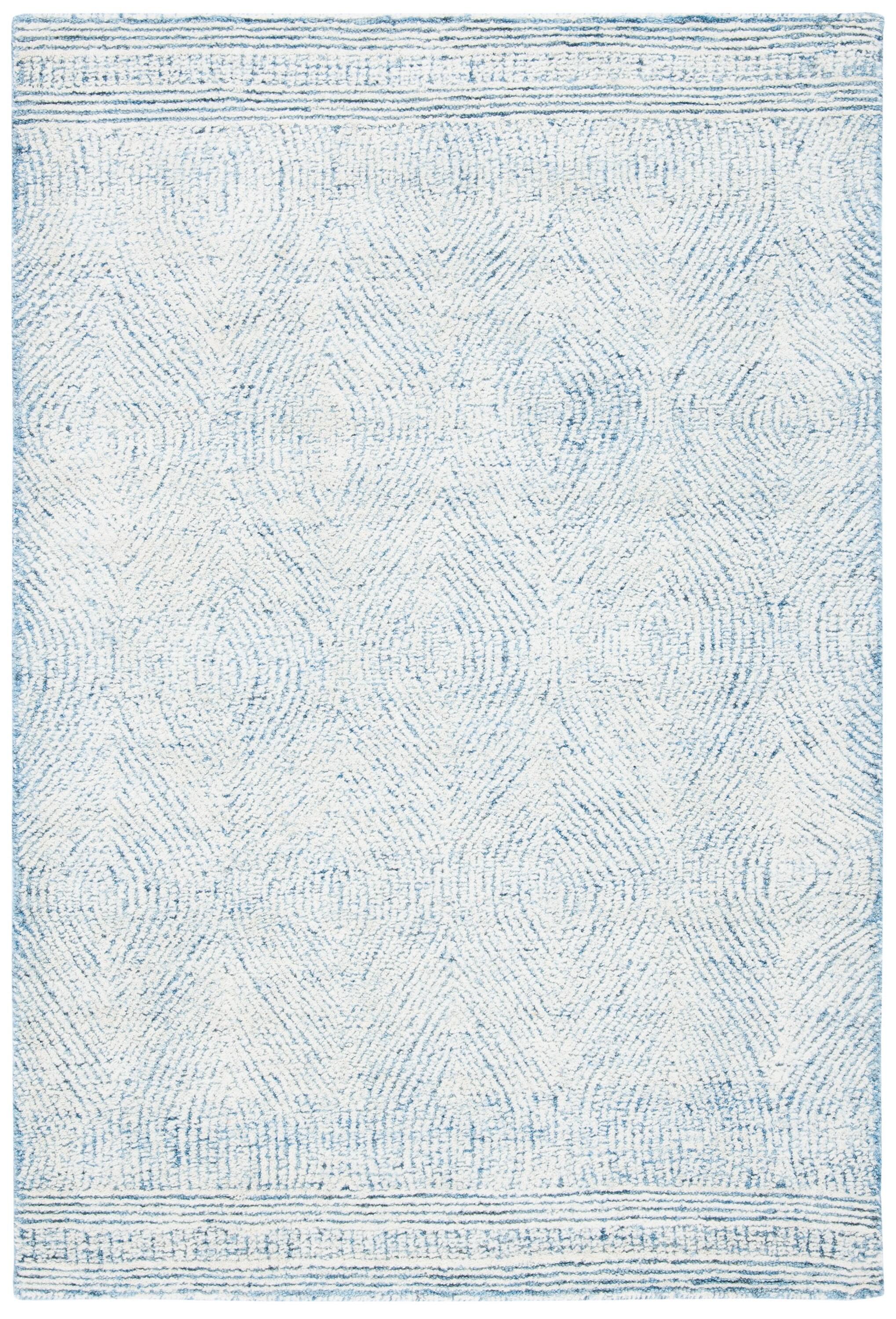 Abstract ABT340 Handmade Indoor Accent Rug - Ivory/Blue - 2'x3' - Safavieh