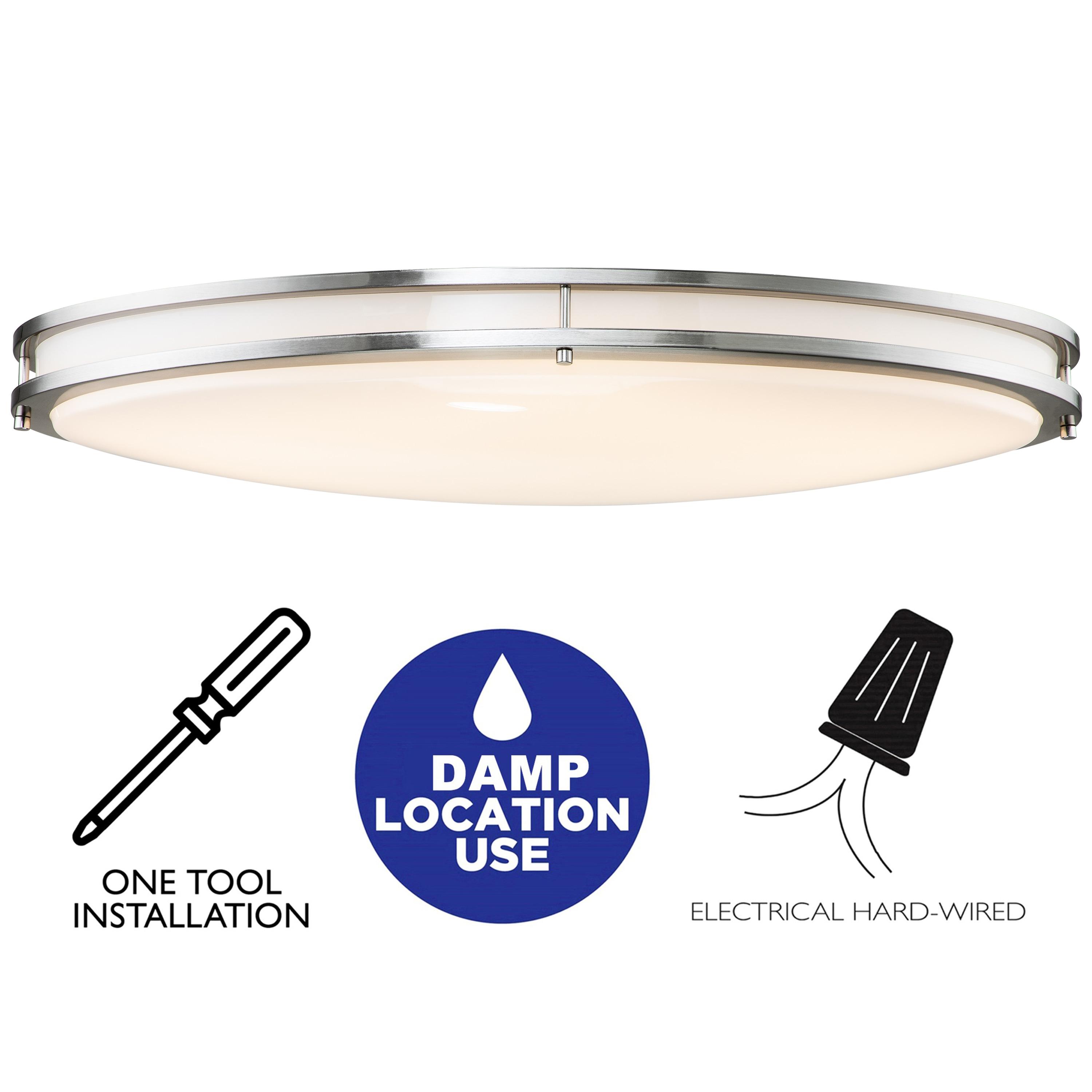 Kohlera 32.5"W Brushed Nickel Dimmable 3000K LED Oval Flush Mount