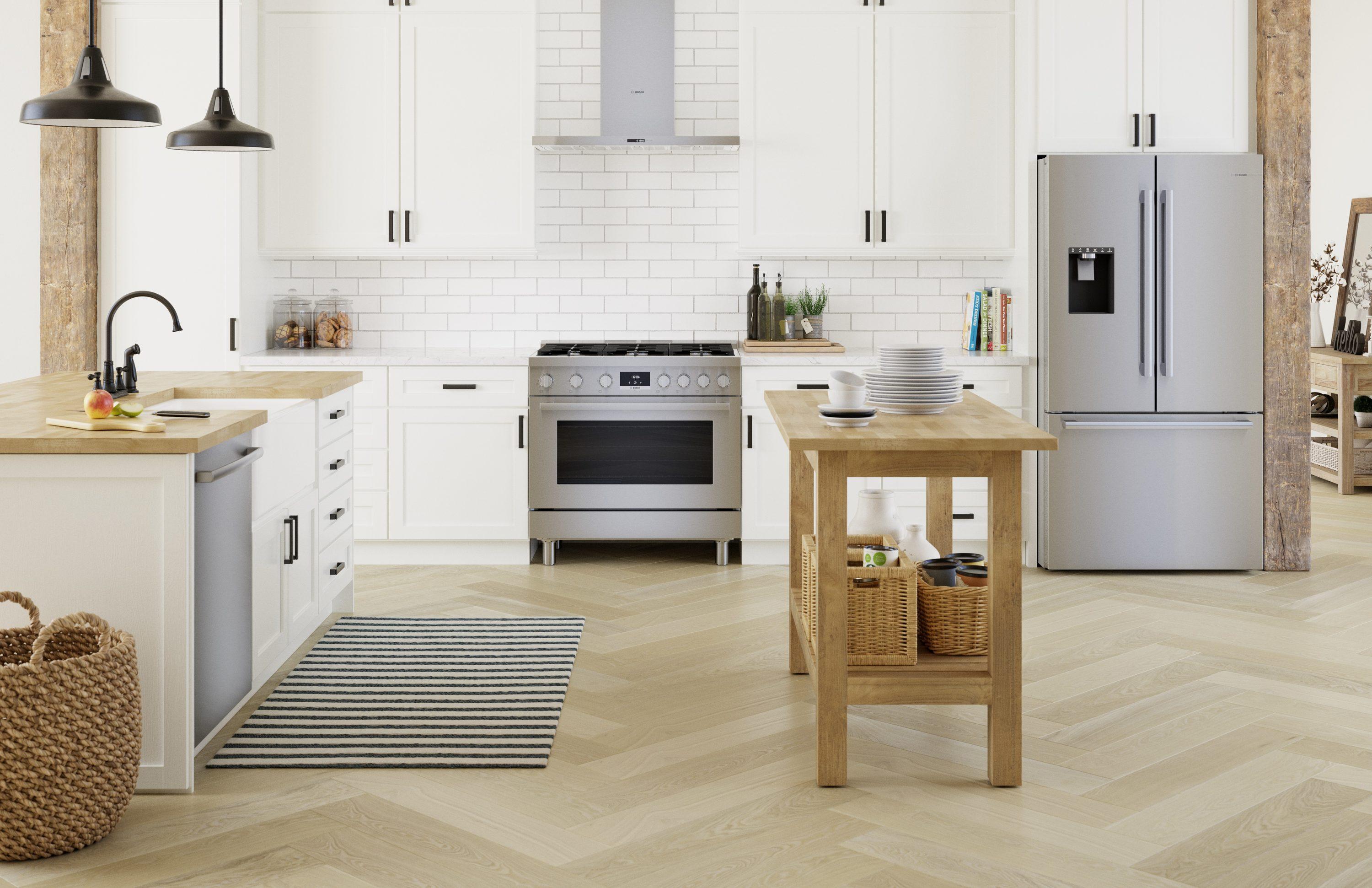 Bosch - 500 Series 36-Inch Smart French Door Standard-Depth Refrigerator With Quickicepro, Anti-Fingerprint, External Water & Ice, Home Connect