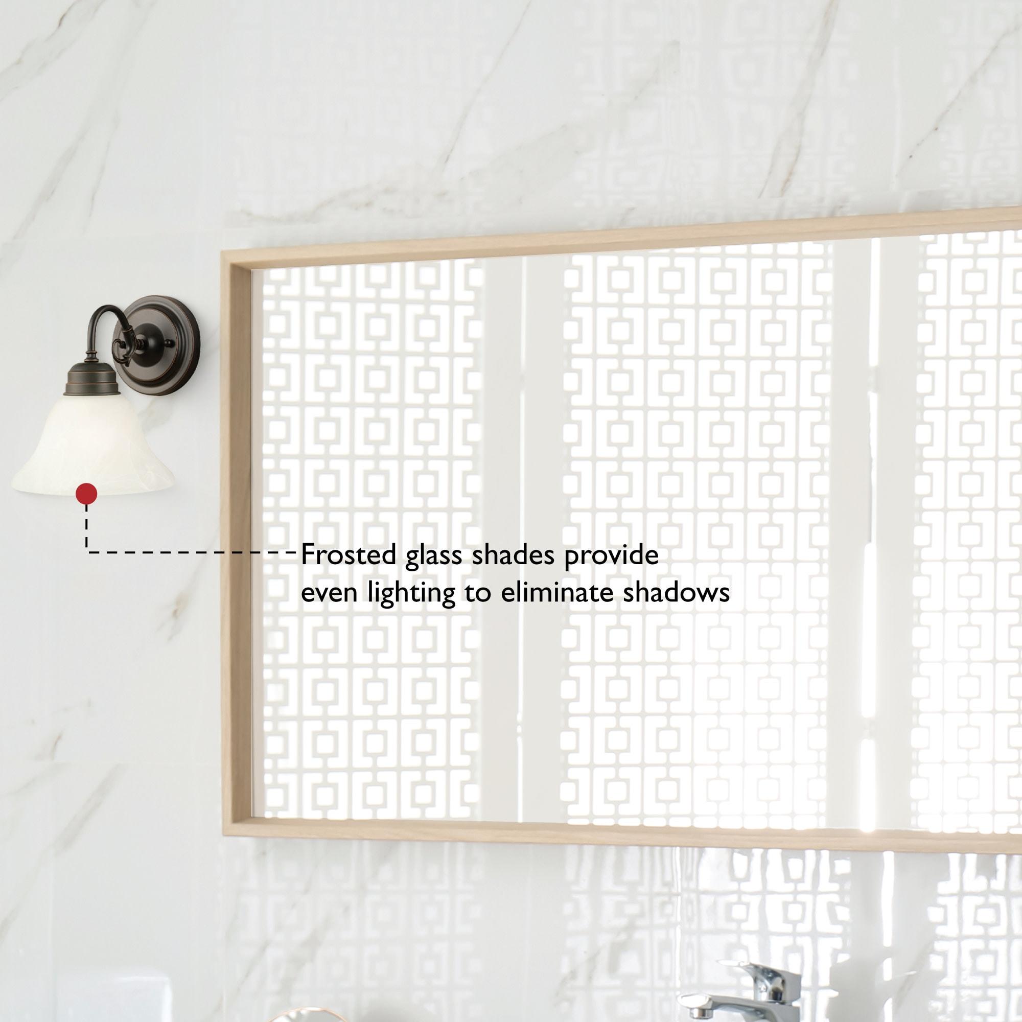 Design House Millbridge Traditional 1-Light Dimmable Wall Light w/ Alabaster Glass in Oil Rubbed Bronze