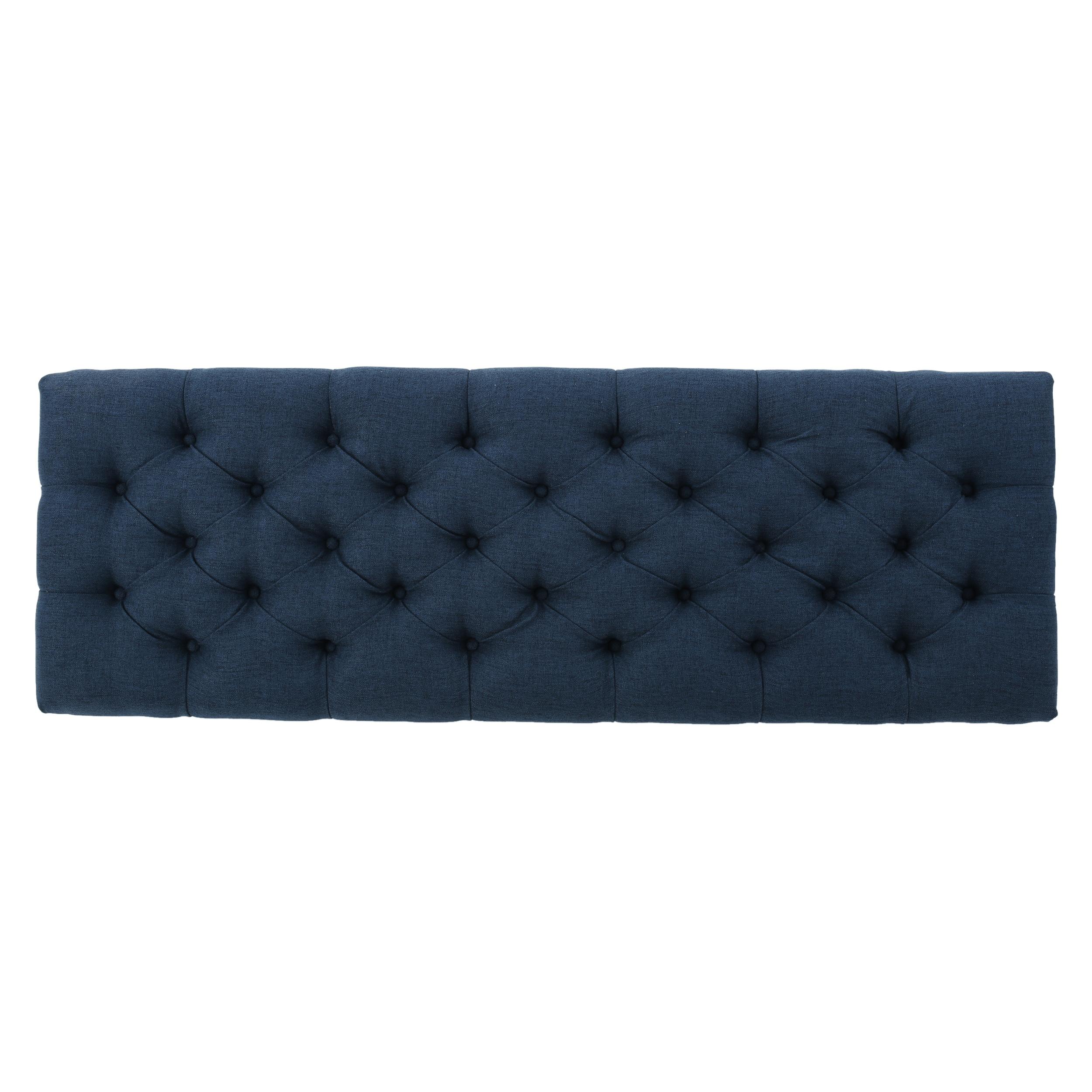 Ottilie Storage Ottoman Dark Blue - Christopher Knight Home: Upholstered Bedroom Seating with Tufted Lid