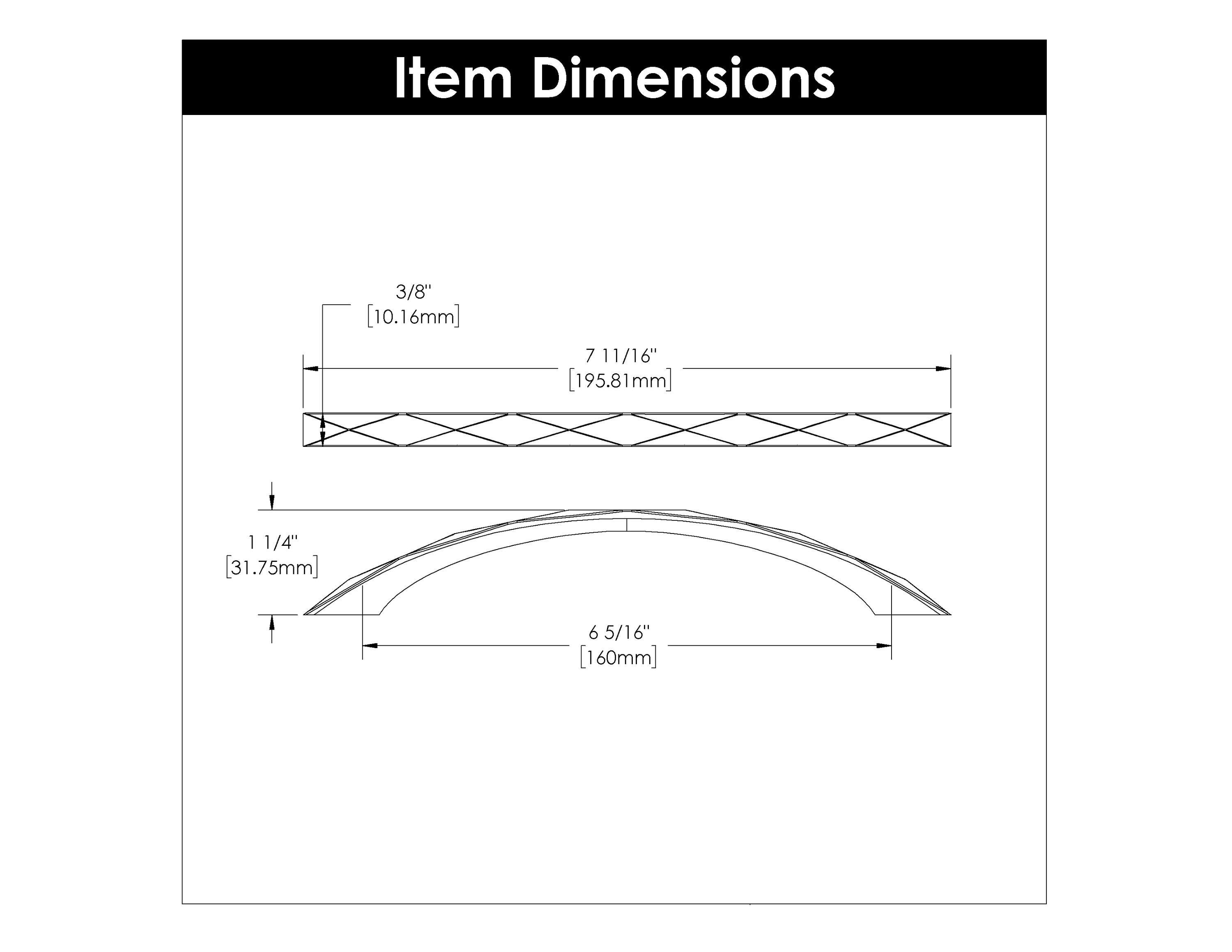 Karat Kitchen Cabinet Handles, Solid Core Drawer Pulls for Cabinet Doors, 6-5/16" (160mm)