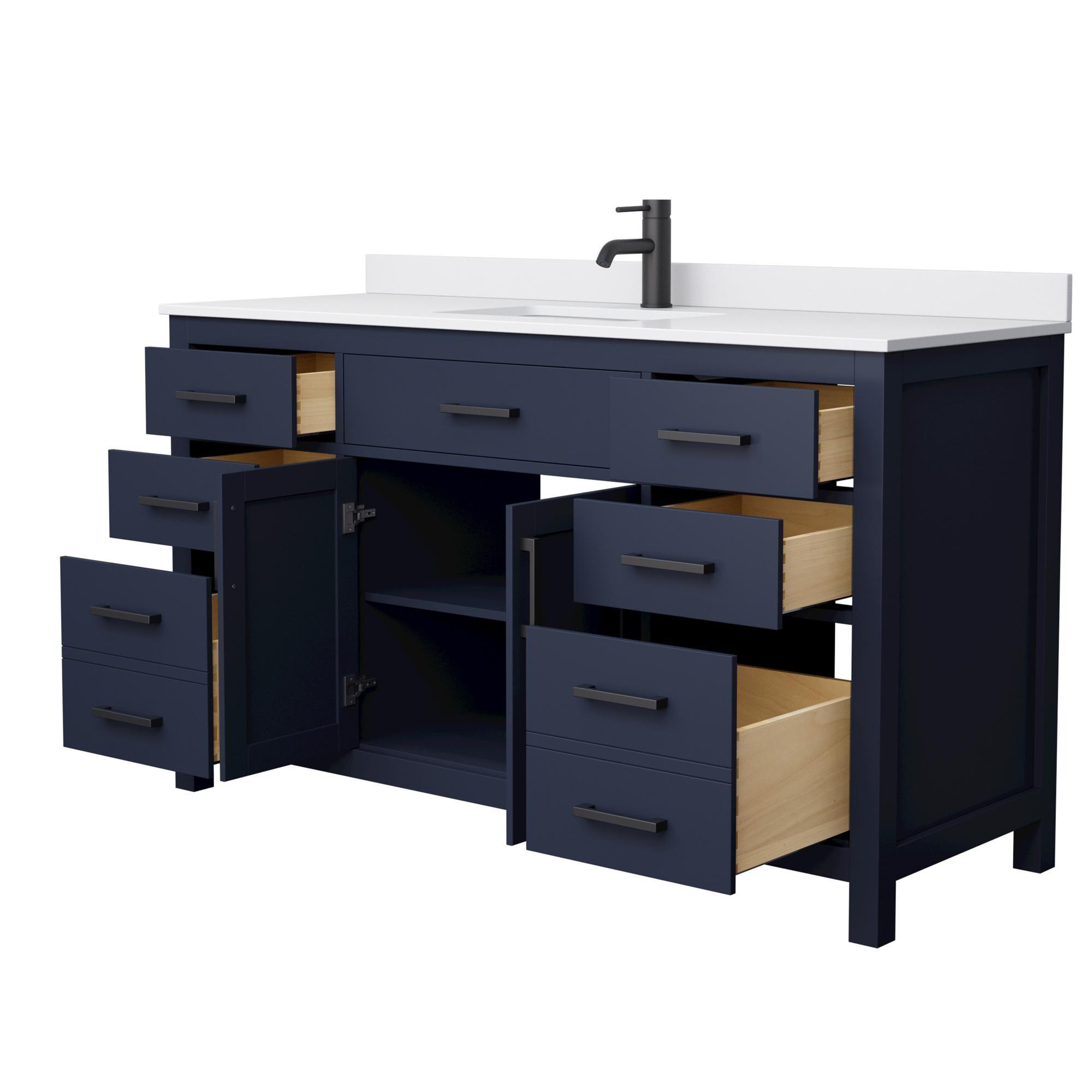 Beckett 60" Freestanding Single Bathroom Vanity with Cultured Marble Top