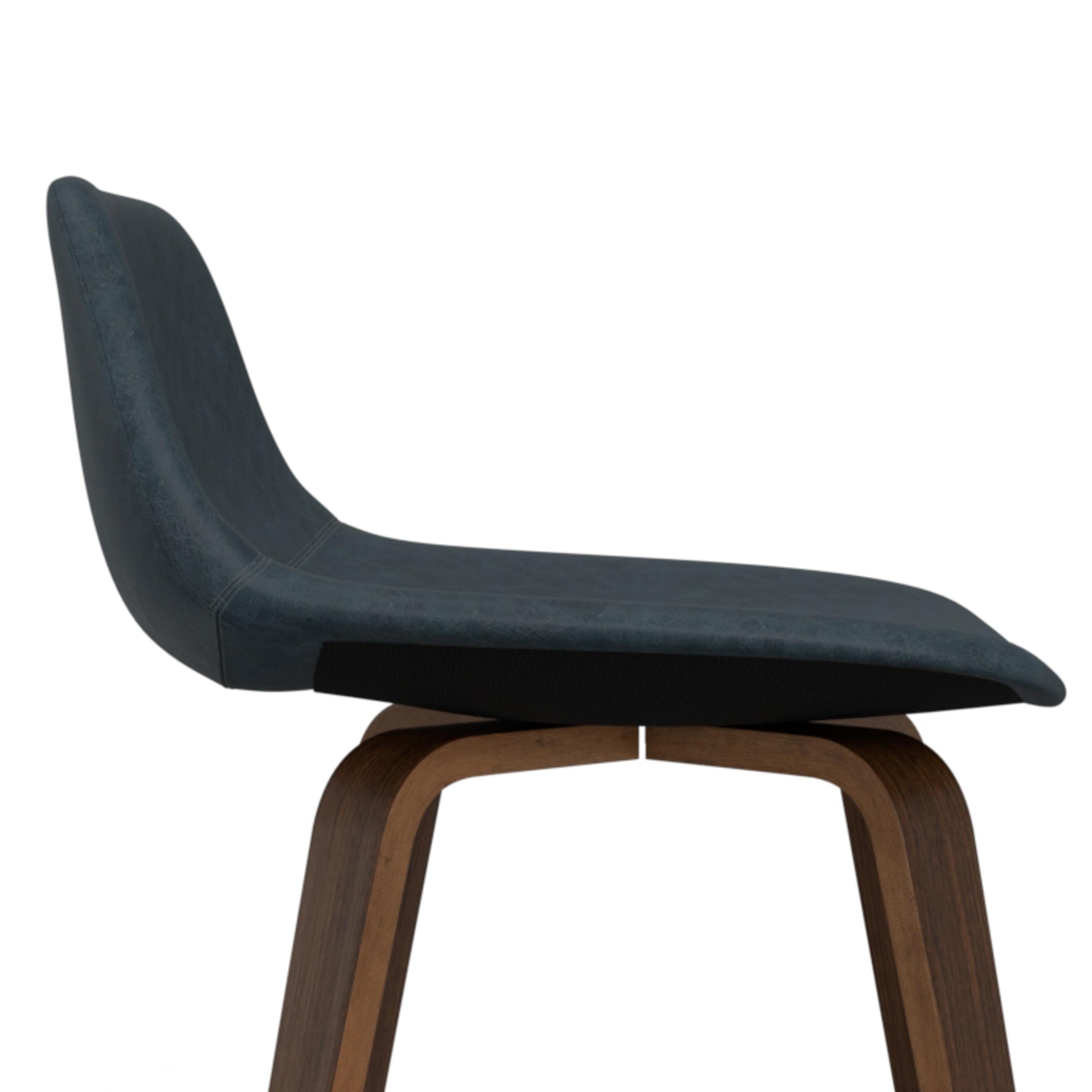 Simpli Home Randolph Upholstered Bentwood Mid-Century Modern Bar & Counter Stool with Chrome Footrest (Set of 2) (Set of 2)