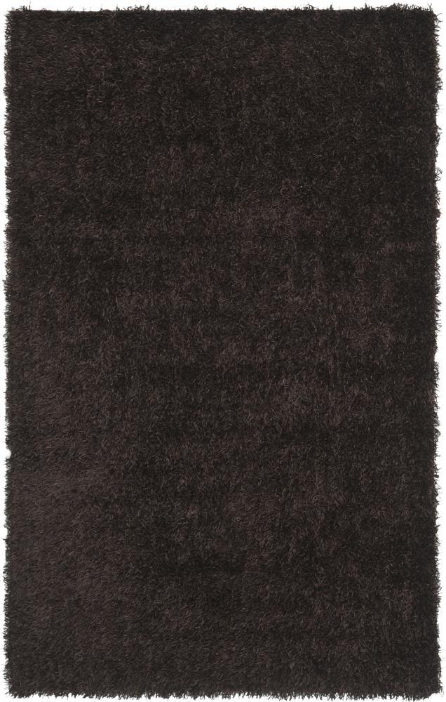 SAFAVIEH New Orleans Darius Solid Polyester Shag Area Rug, Chocolate, 5' x 8'