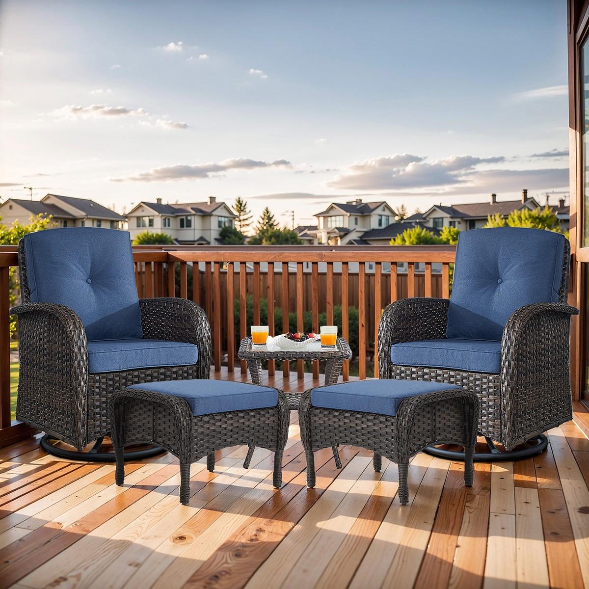 POCASSY Wicker Outdoor Glider
