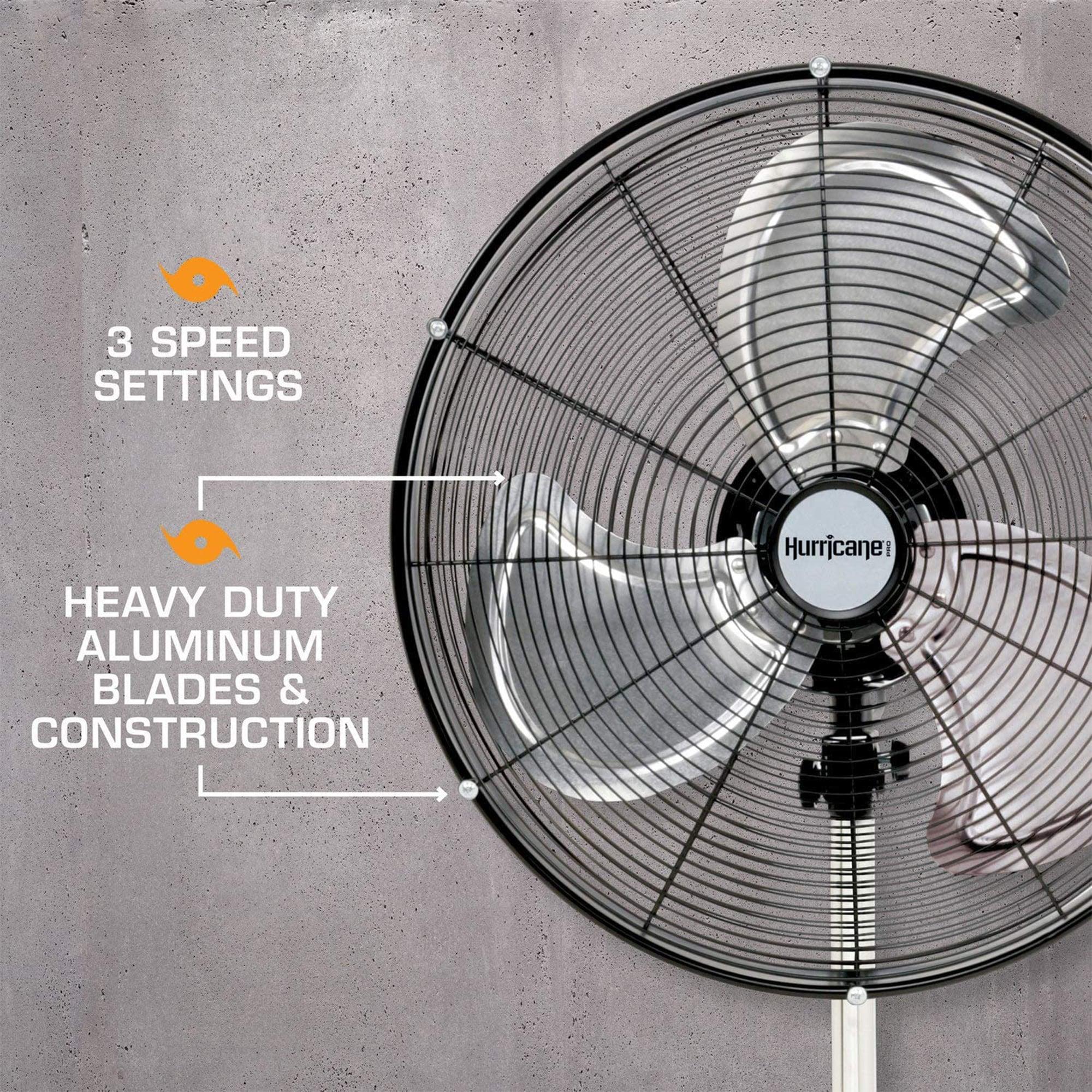 Hurricane Pro 3 Adjustable Speed High Velocity Metal Box Fan