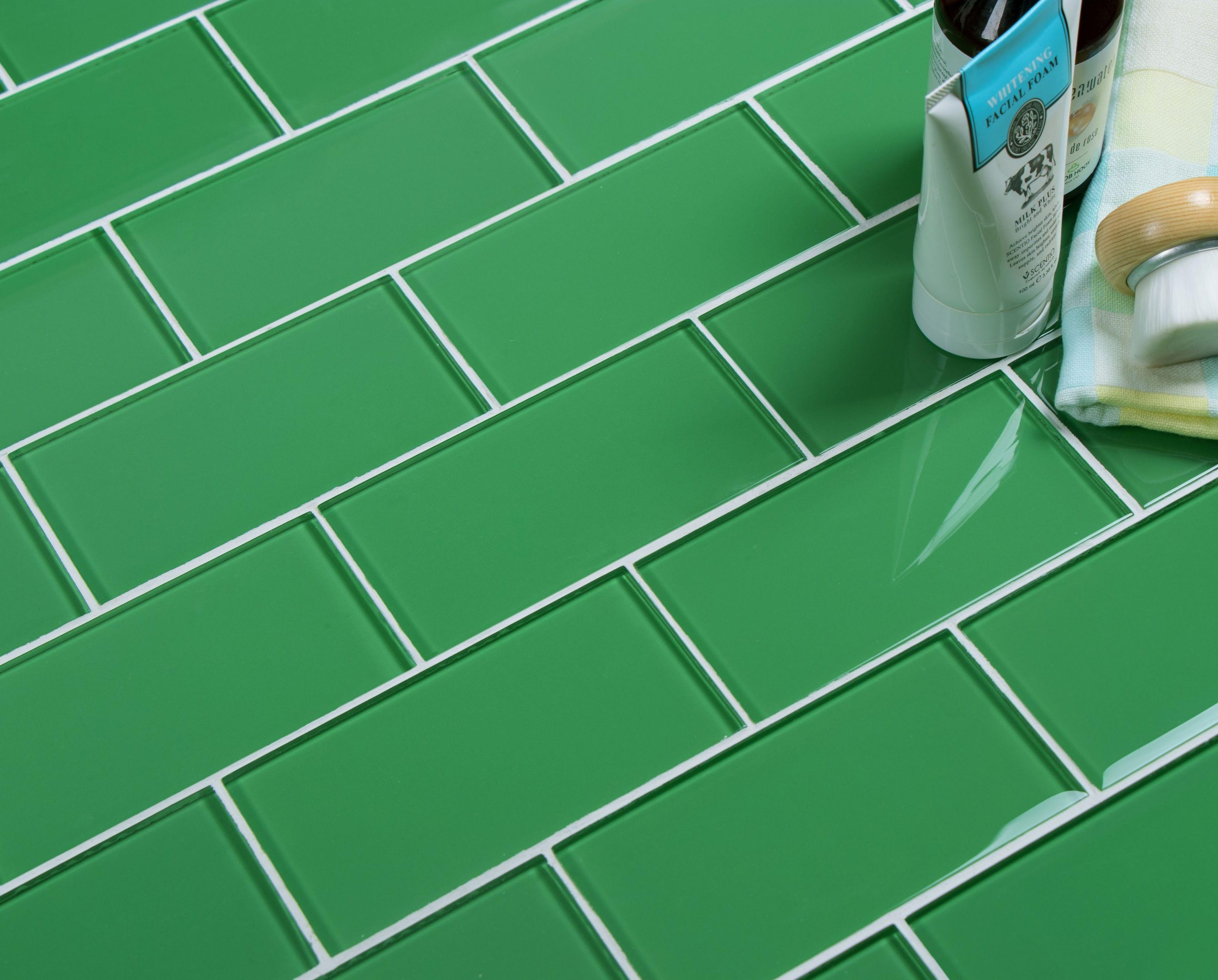 Premium 3" x 6" Straight Edge Glass Mosaic Subway Tile