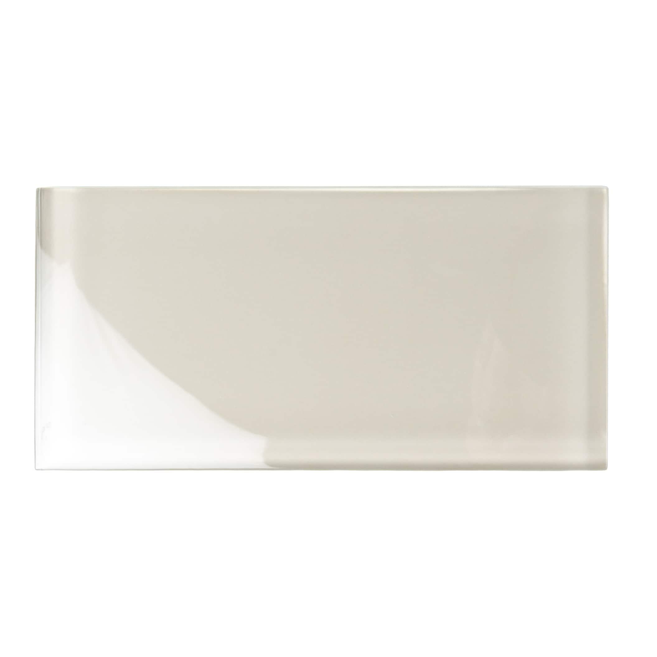40 pack Lace White 3 in. x 6 in. Polished Glass Subway Wall Tile (5 sq. ft./Case)