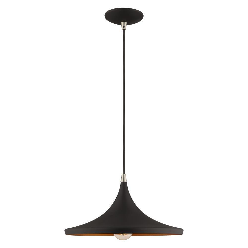 Livex Lighting Metal Shade 1 - Light Chandelier in  Black