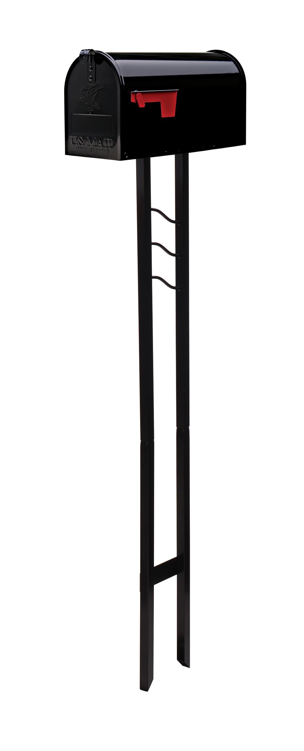 Mailbox-To-Go Classic Galvanized Steel Post Mount Mailbox, Black