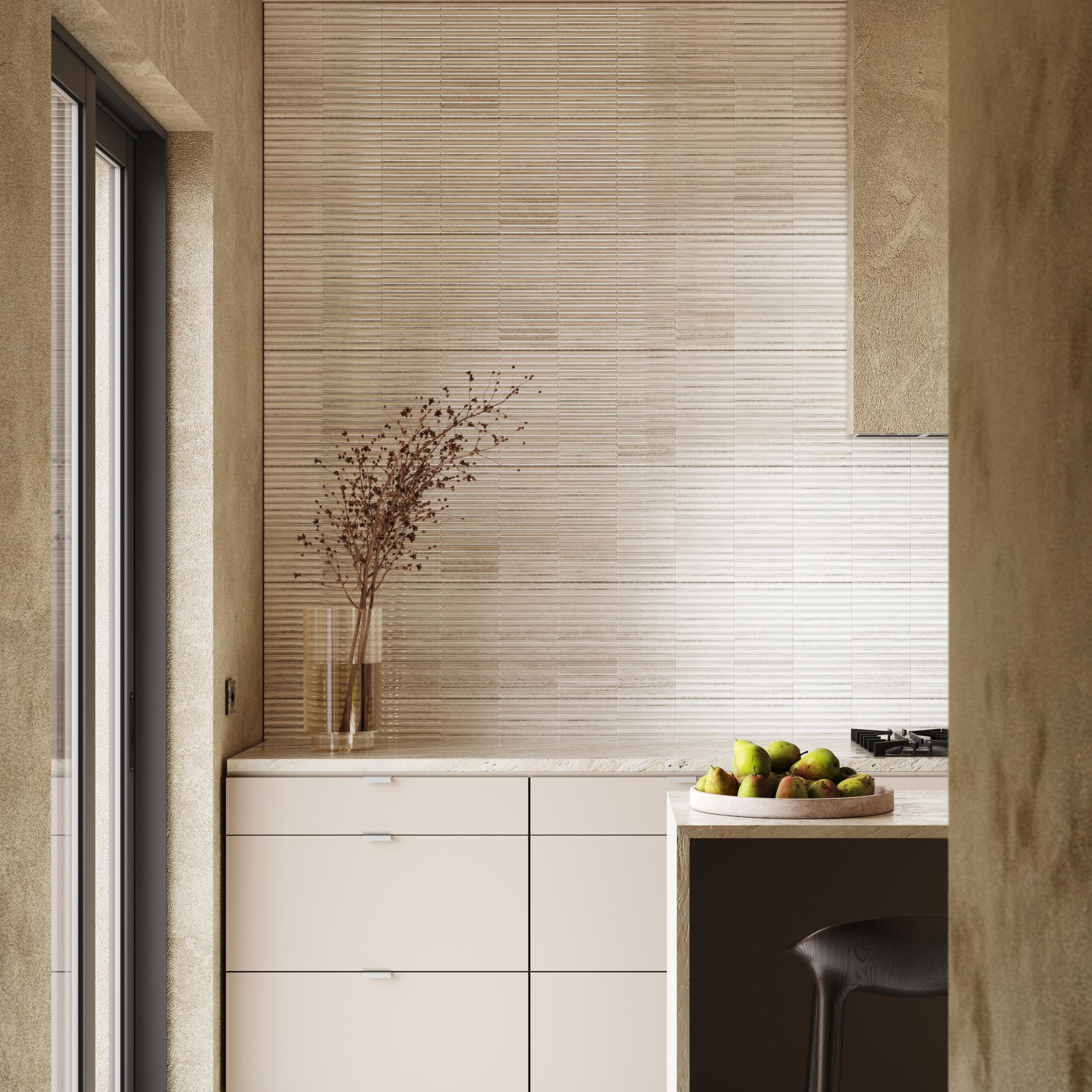 Canu 5.9 In. x 11.81 In. Polished Fluted Ceramic Subway Wall Tile (9.68 Sq. Ft. / Case)