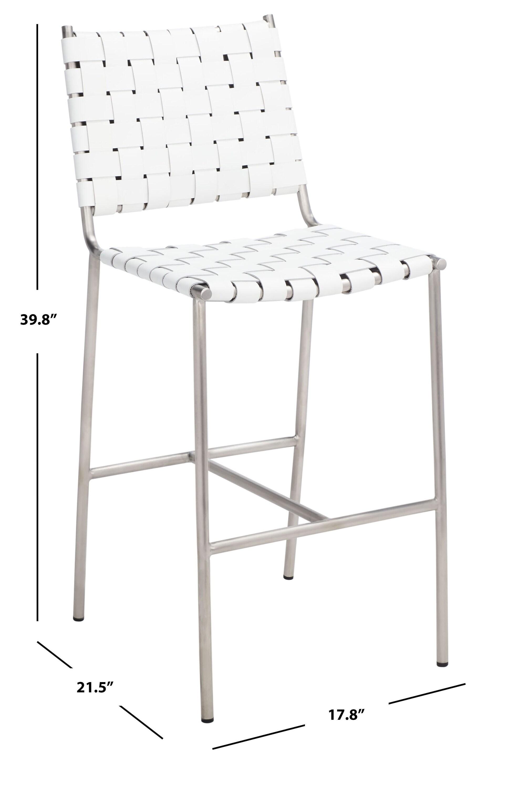 Olenna Woven Counter Stool - BST3011 - White/Silver - Safavieh