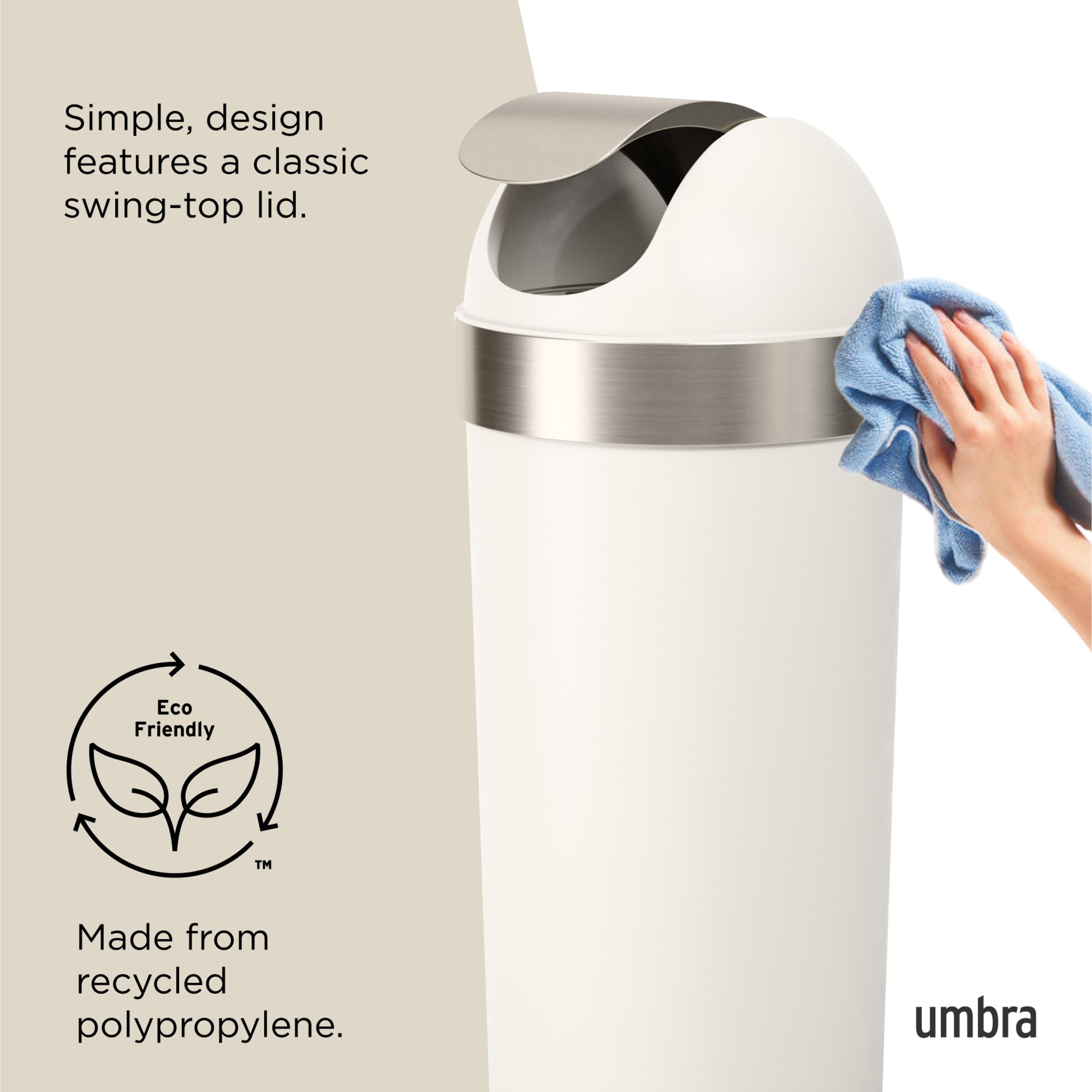 Umbra Venti Plastic Swing Top Trash Can - 16 Gallons