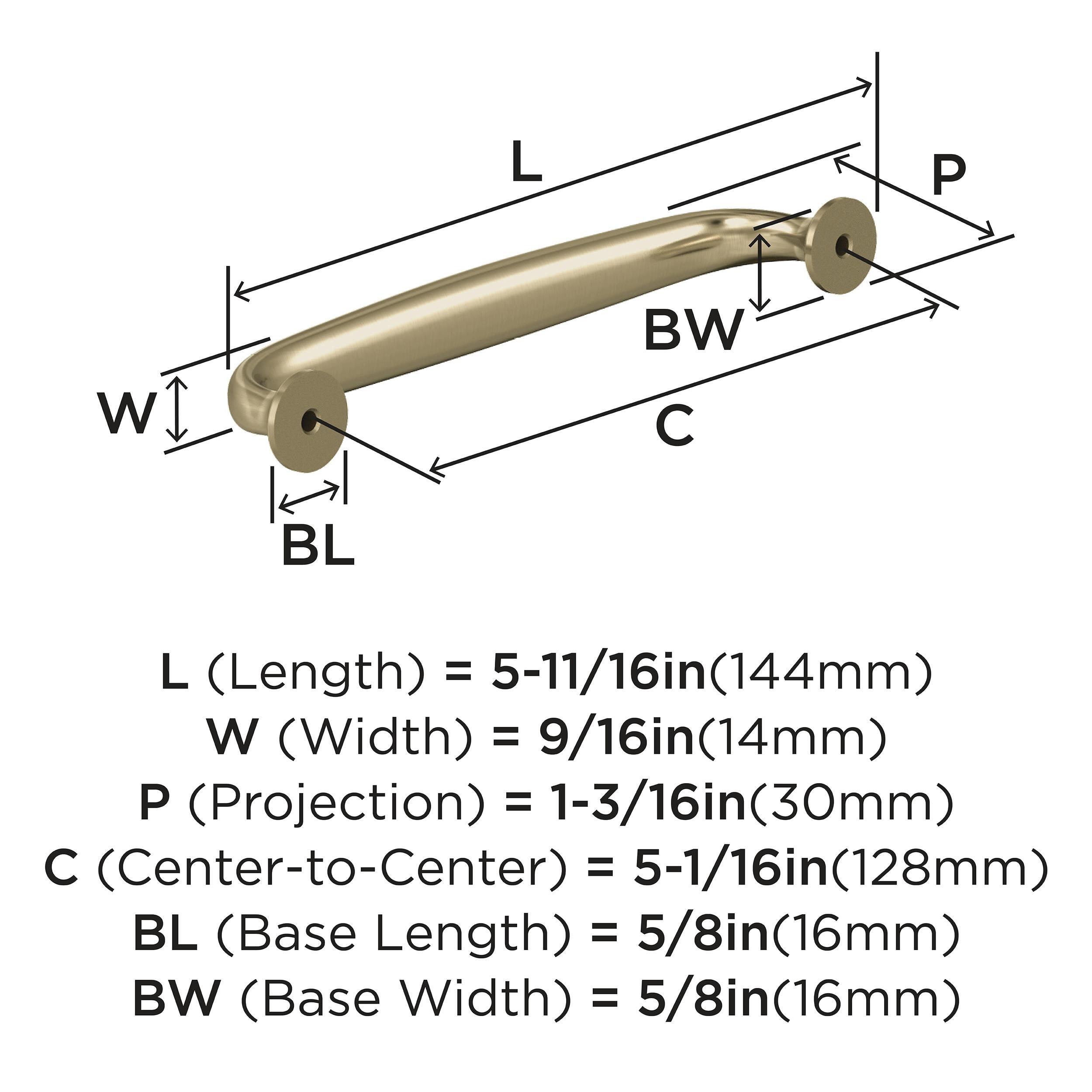 Amerock Renown 5-1/16 inch (128mm) Center-to-Center Golden Champagne Cabinet Pull