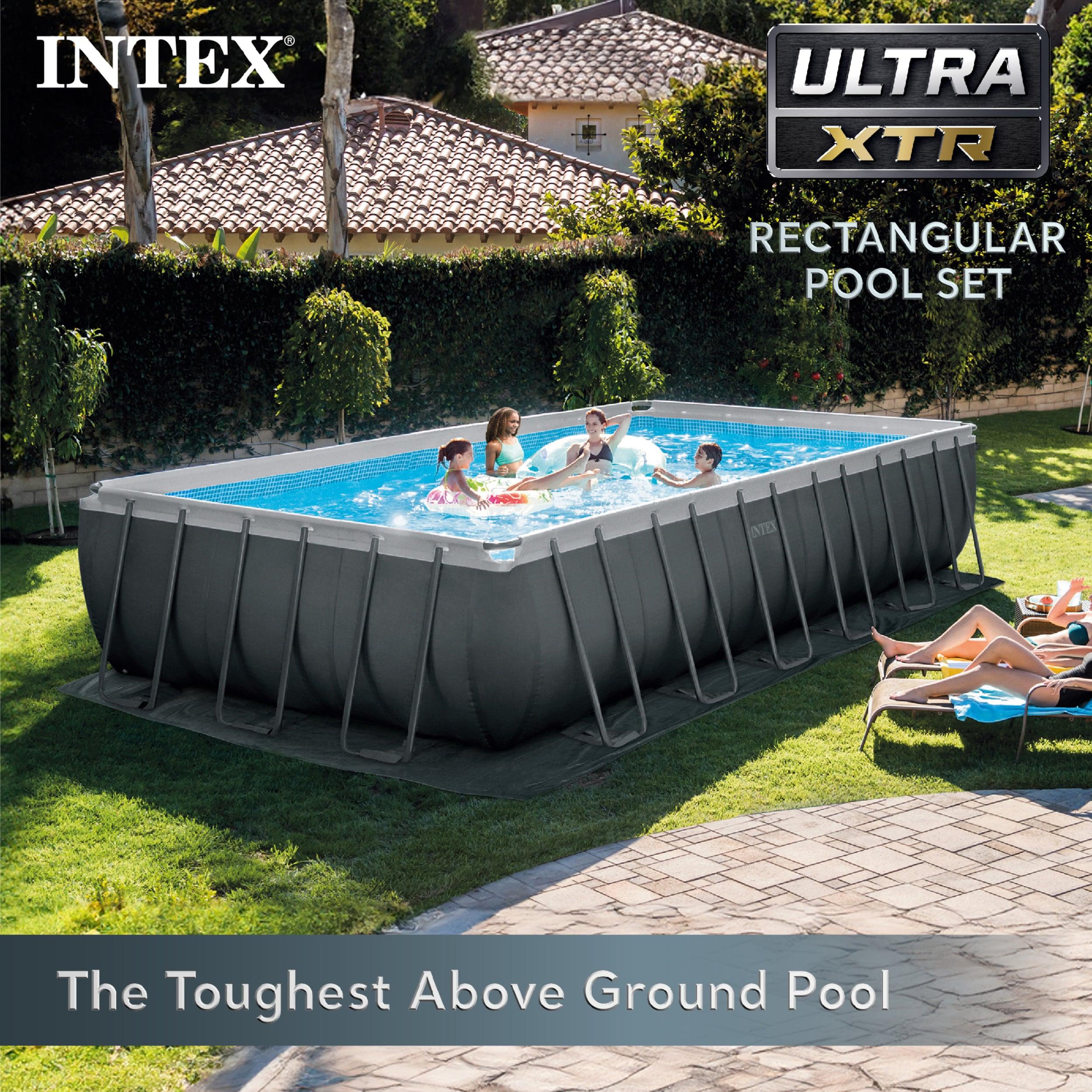 Intex Ultra 24ftX12ftX52in XTR Rectangular Metal Frame Swimming Pool Set w/Pump Filter