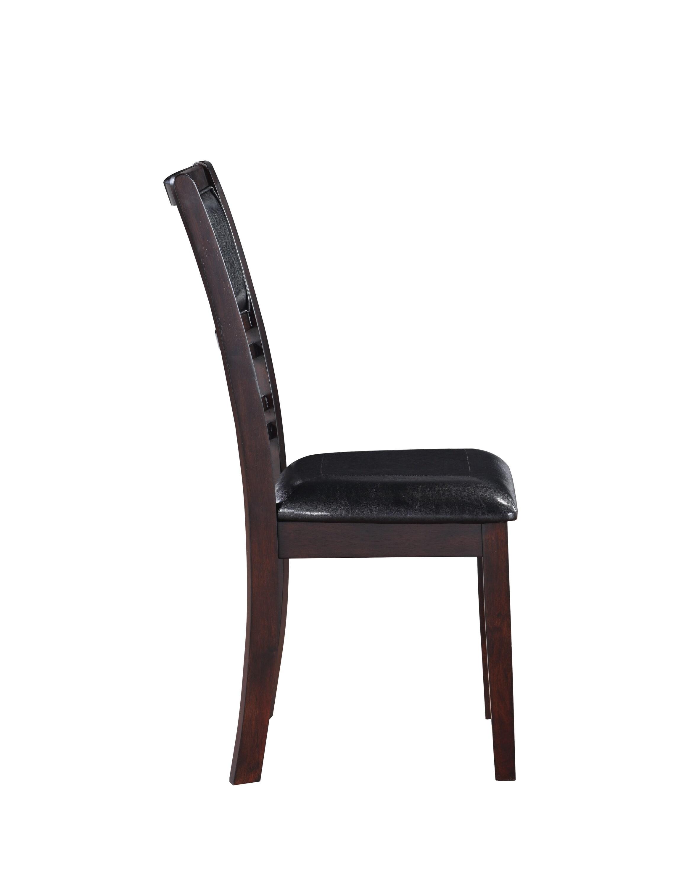 New Classic Furniture Gia Dining Collection with 48" Dining Table, 4 Cushioned Chairs, Veneer Tabletop and Solid Rubberwood Construction, Ebony